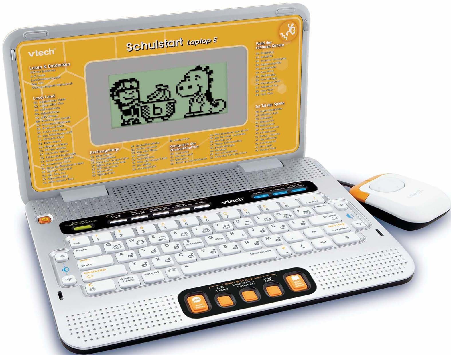Vtech® Kindercomputer School & Go, Schulstart Laptop E - orange,  Lerncomputer für die Entwicklung des Kindes für selbstständiges Lernen