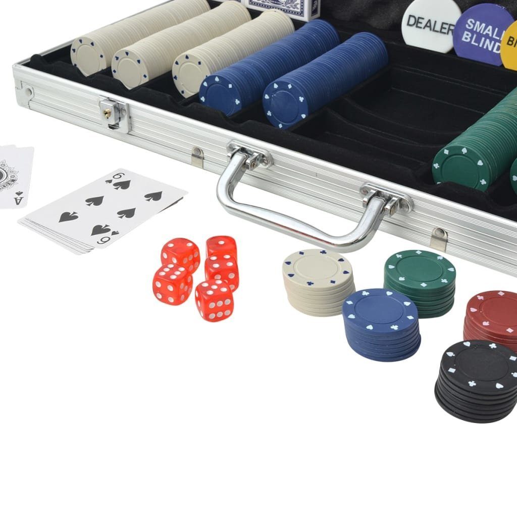 500 Steckdose Chips Aluminium mit Poker Set vidaXL