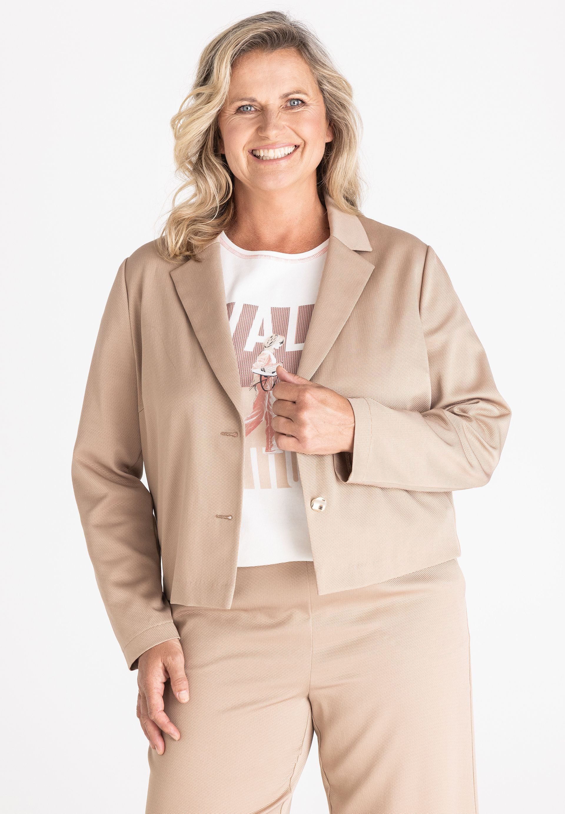 FRANK WALDER Kurzblazer mit verkürztem Schnitt