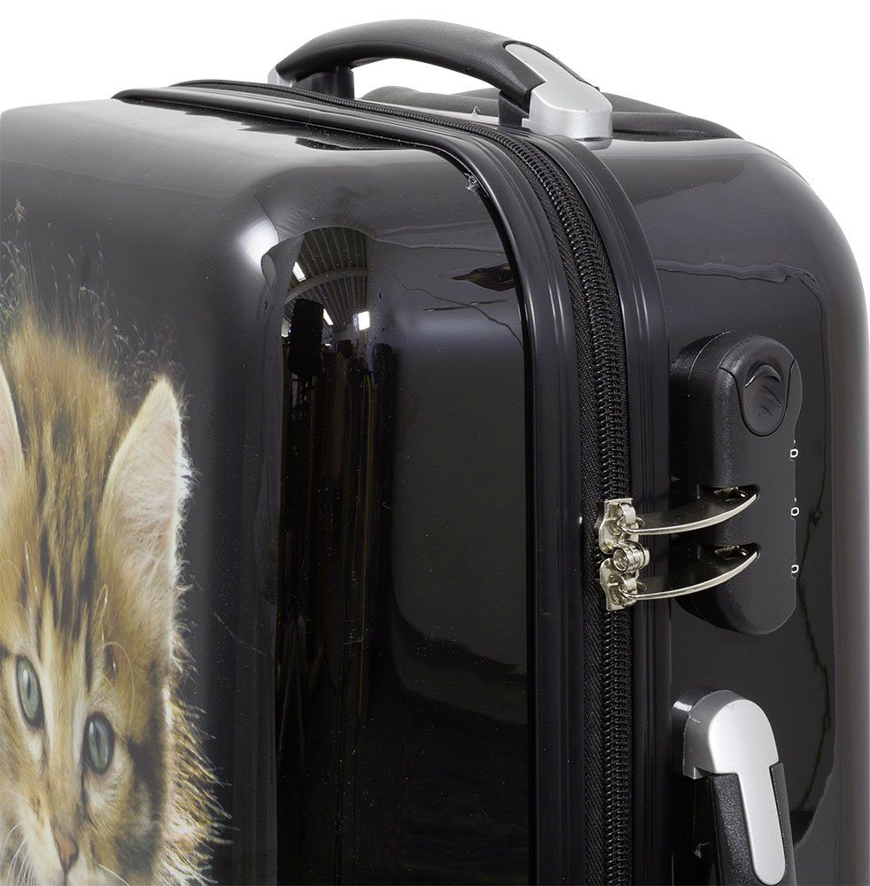 MONOPOL® Kofferset Kofferset 3tlg Reisekoffer Polycarbonat Hartschale KATZE II