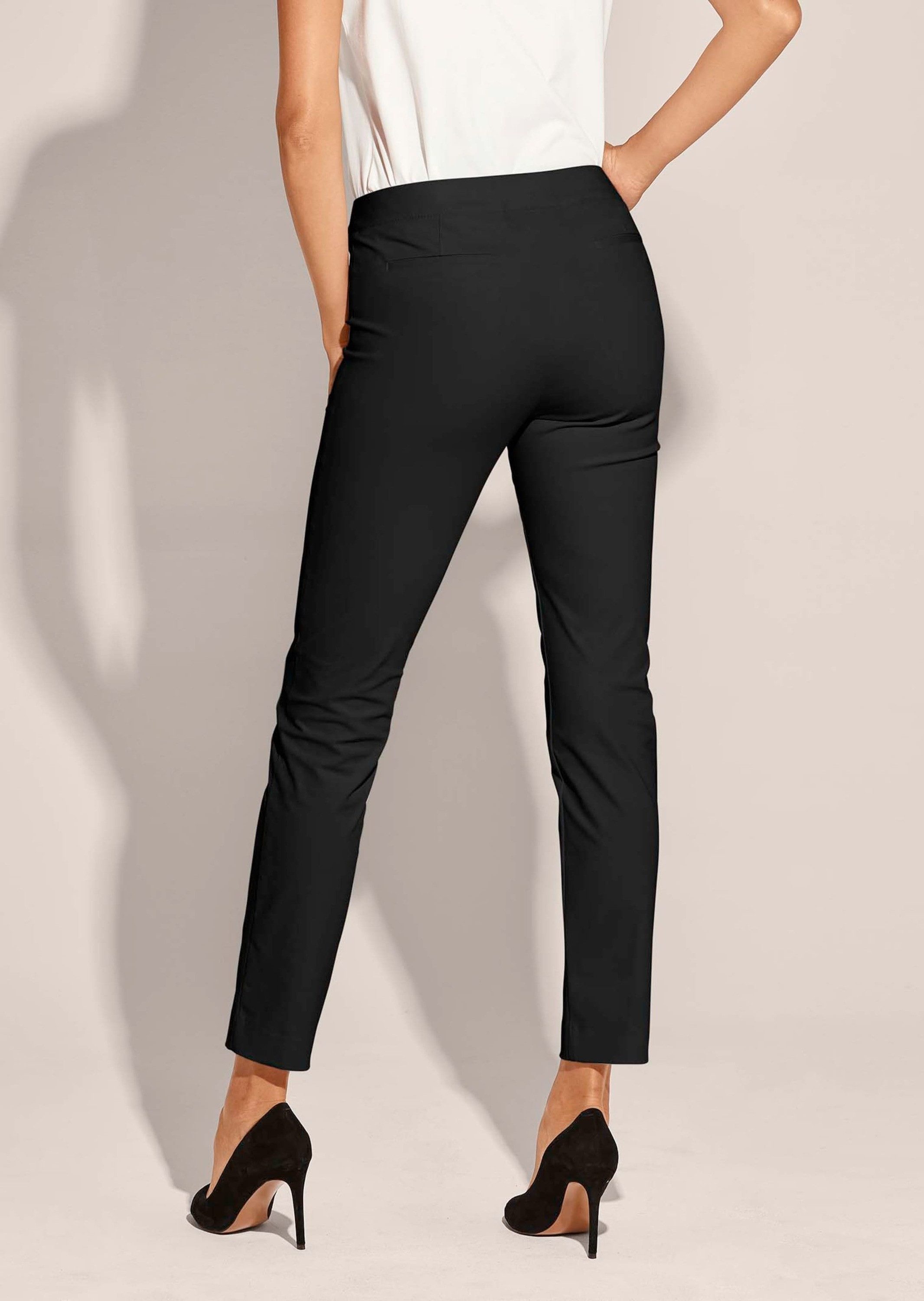 MADELEINE Stoffhose Schlanke Stretch-Hose mit Vichy-Karo Stoffhose in Knöchellänge und ohne Taschen