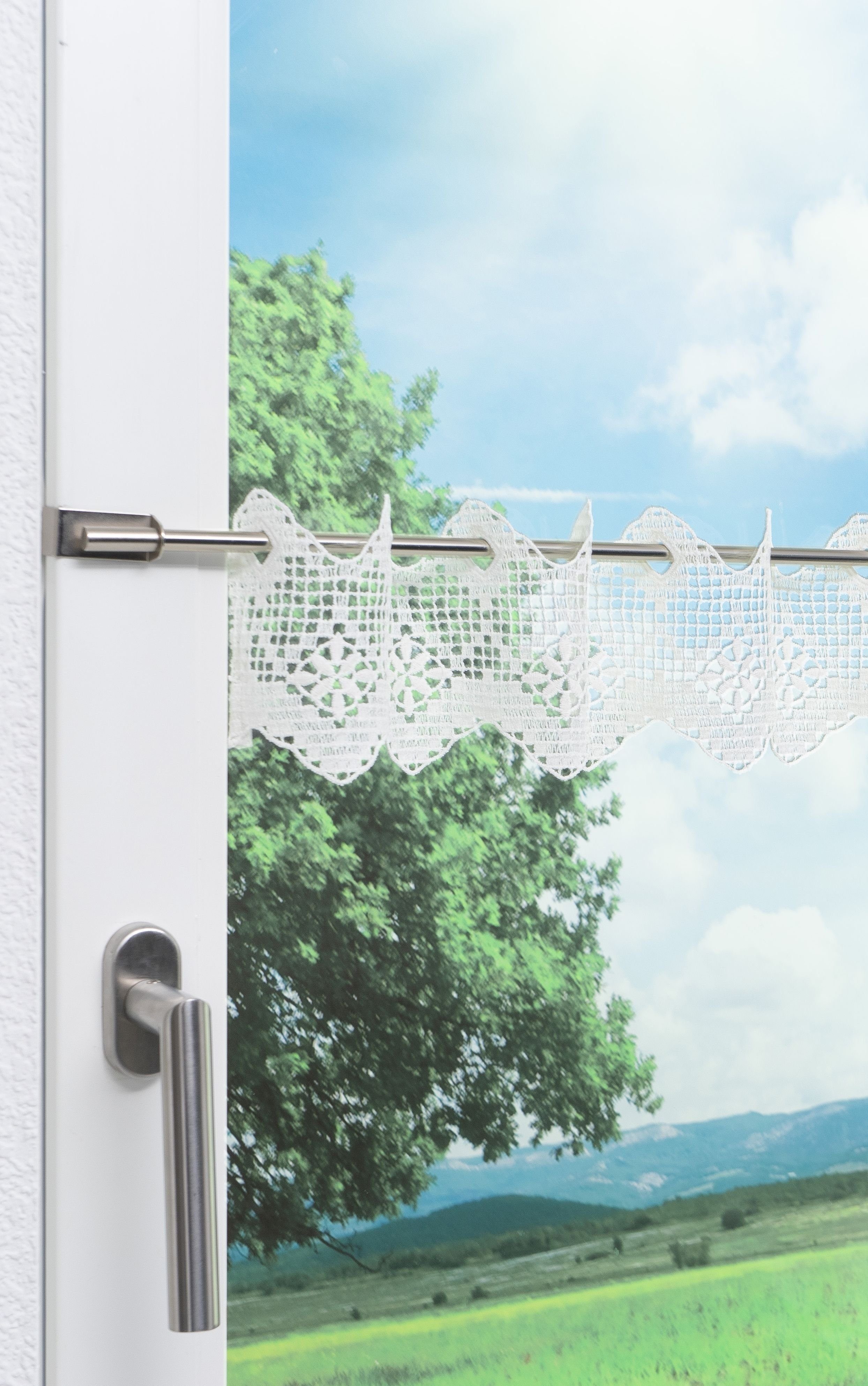 LYSEL® Scheibengardine Lochstickerei (1 St), transparent, HxB 12x48.6cm – Bild 4 von 4