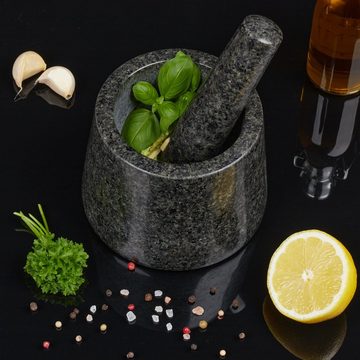 relaxdays Mörser Granitmörser mit Stößel für Pesto