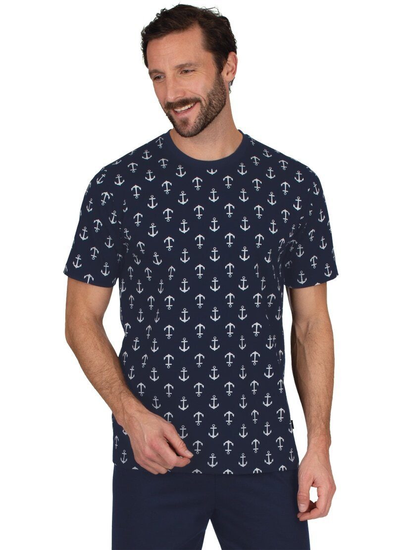 Trigema T-Shirt TRIGEMA T-Shirt mit modischem Anker-Motiv