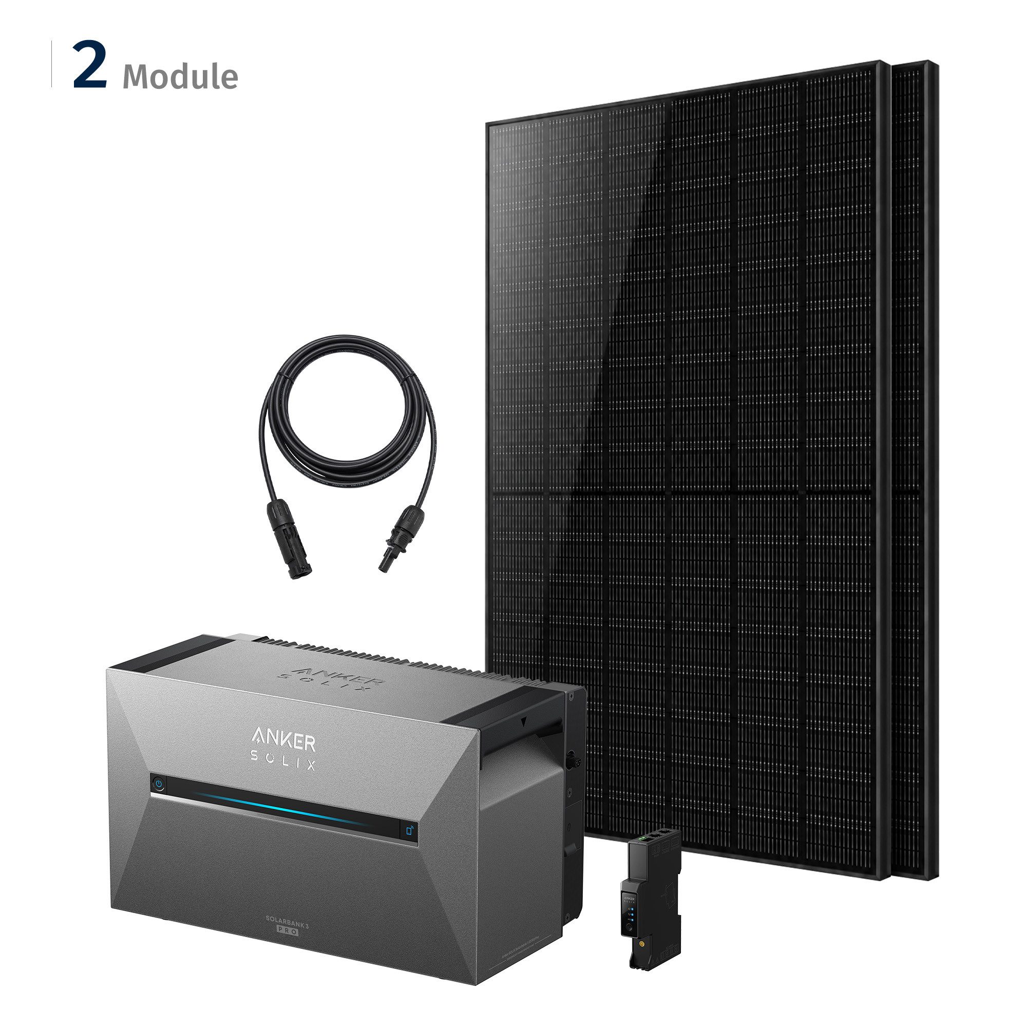 SolarMars Solaranlage 1000W Balkonkraftwerk mit Speicher Anker Solix Solarbank 3 E2700 Pro, (mit optionaler BP2700 Erweiterungsakku), mit intelligenter KI zur dynamischen Überwachung des Stromverbrauchs