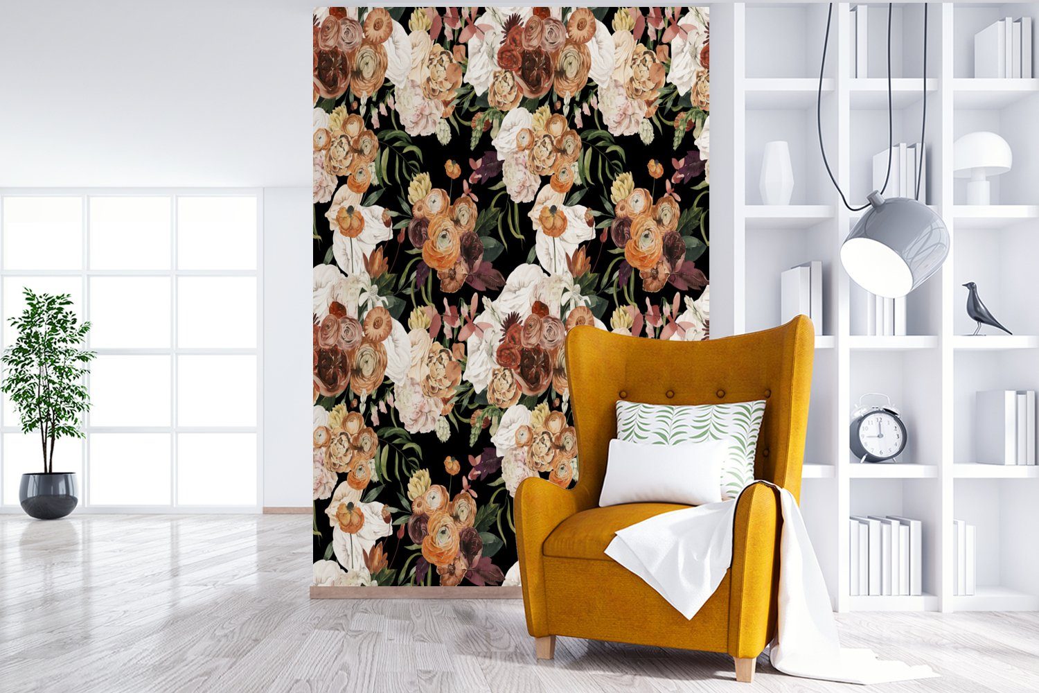 Rosen Pastell, Montagefertig Wohnzimmer, St), bedruckt, (3 Fototapete MuchoWow für - Vinyl Wandtapete - Matt, Blumen Tapete