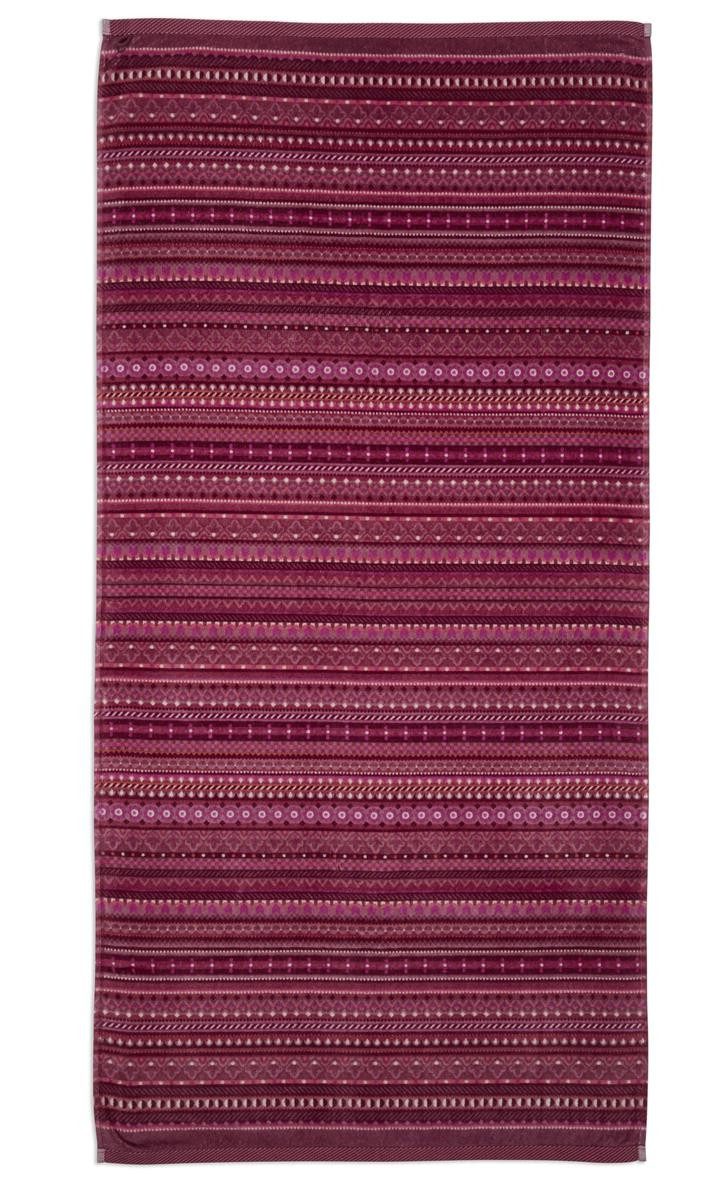 Handtuch Geometric Print Duschtuch dark pink 70x140cm (1 Stück)
