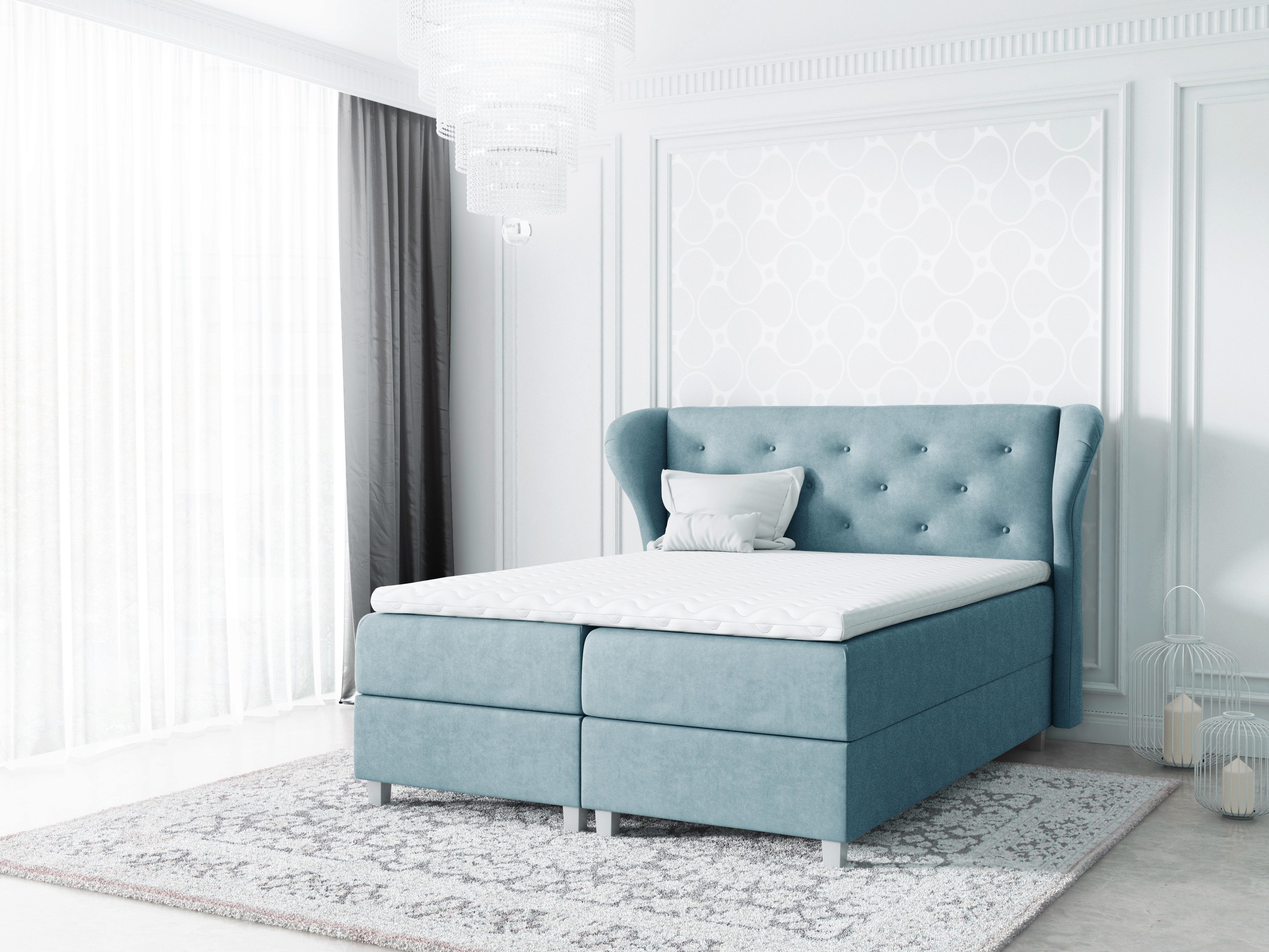 MF Design Boxspringbett Boxspringbett BAKARAT mit Bettkasten und Federautomatik, Vorhanden