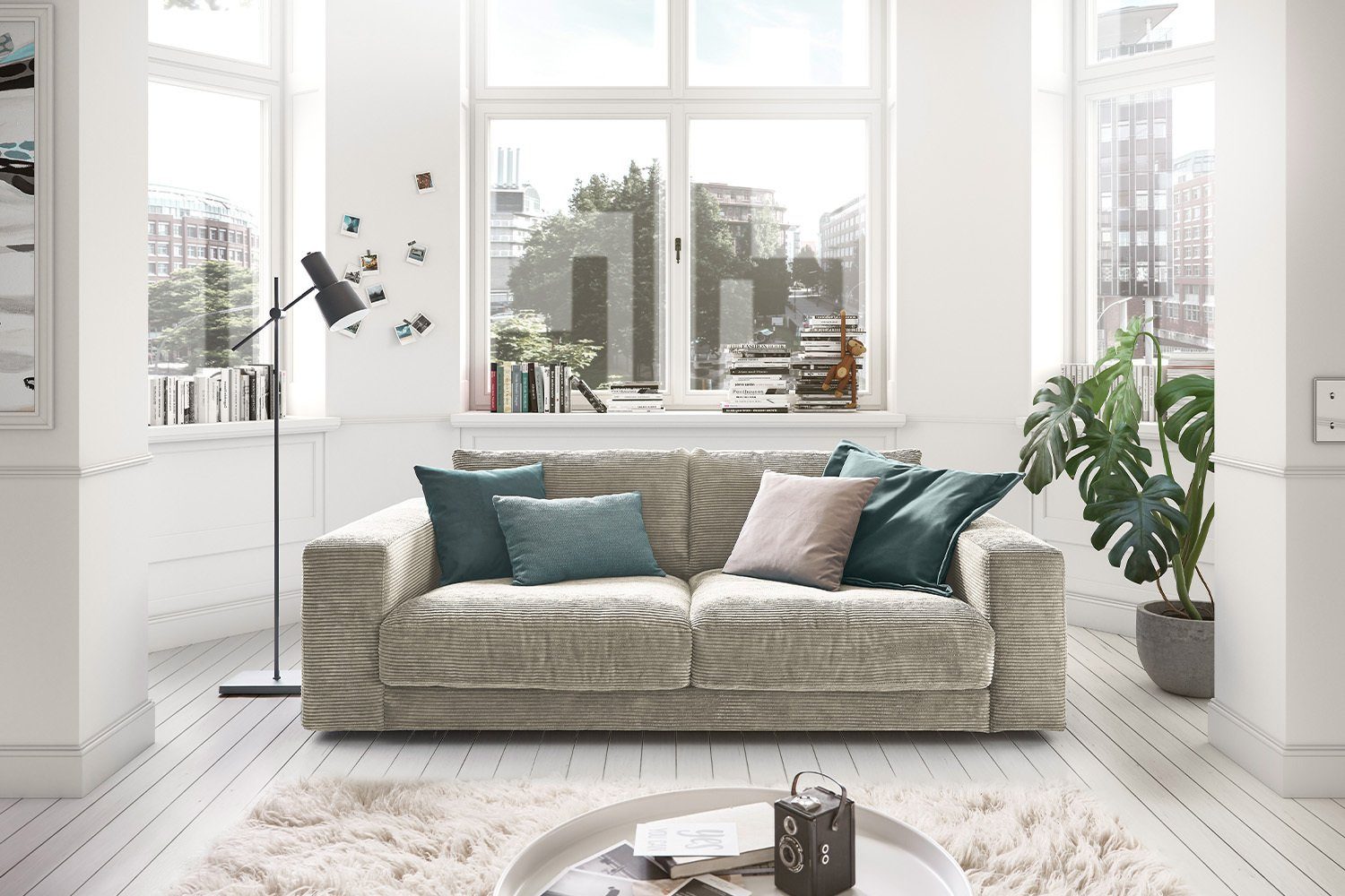 KAWOLA Sofa MADELINE, Cord 2-Sitzer od. 3-Sitzer versch. Farben | Big Sofas