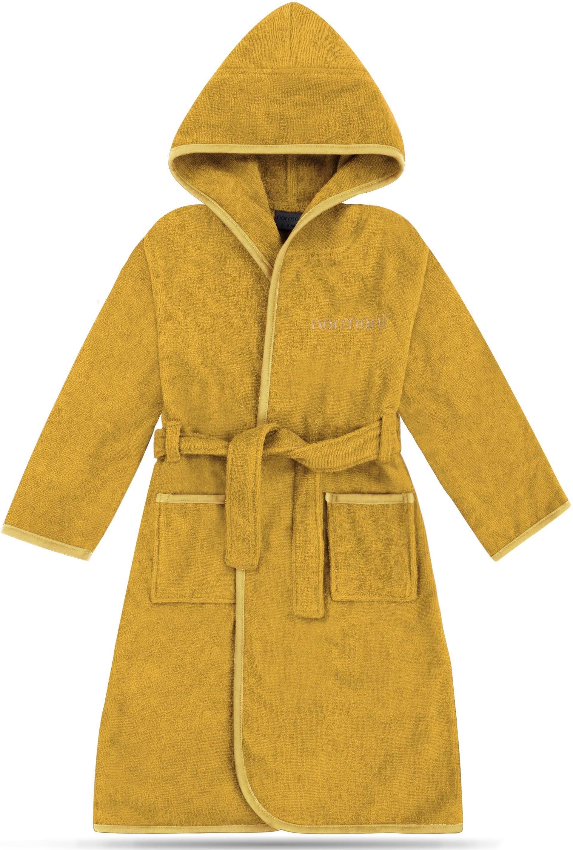 normani Kinderbademantel Kinder Bademantel aus Bio-Baumwolle Ljubljana, Bio-Baumwolle, Kapuze, Bindegürtel, Kinderbademantel aus weichem und schadtsofffreiem Material