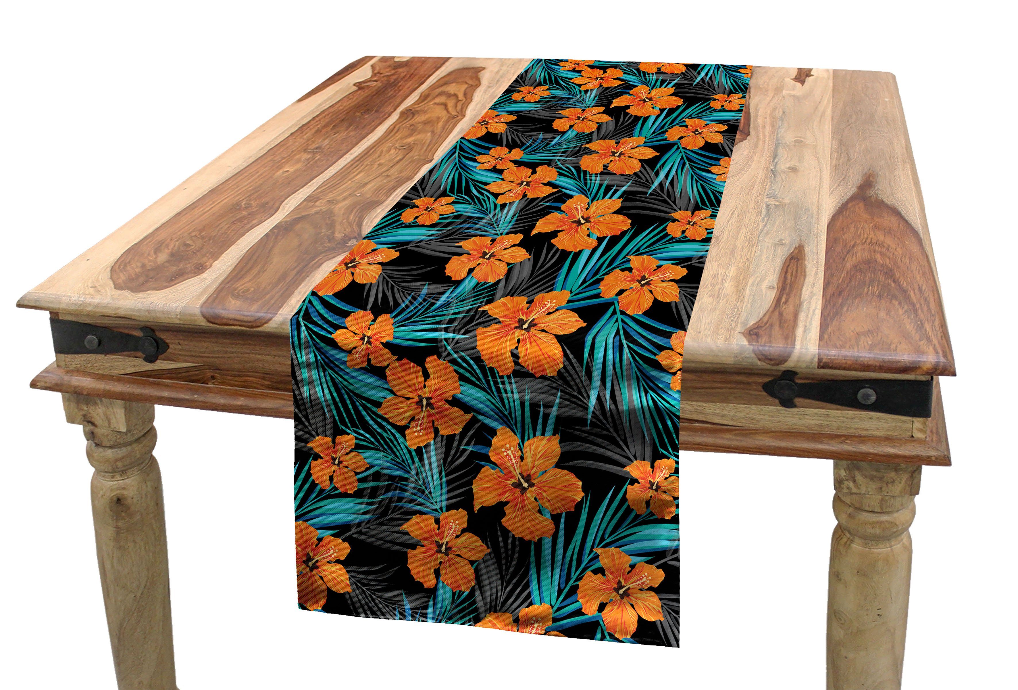 Abakuhaus Tischläufer Esszimmer Tischläufer, Dekorativer Orange Küche Rechteckiger Hawaii Blätter- Hawaii-Farben