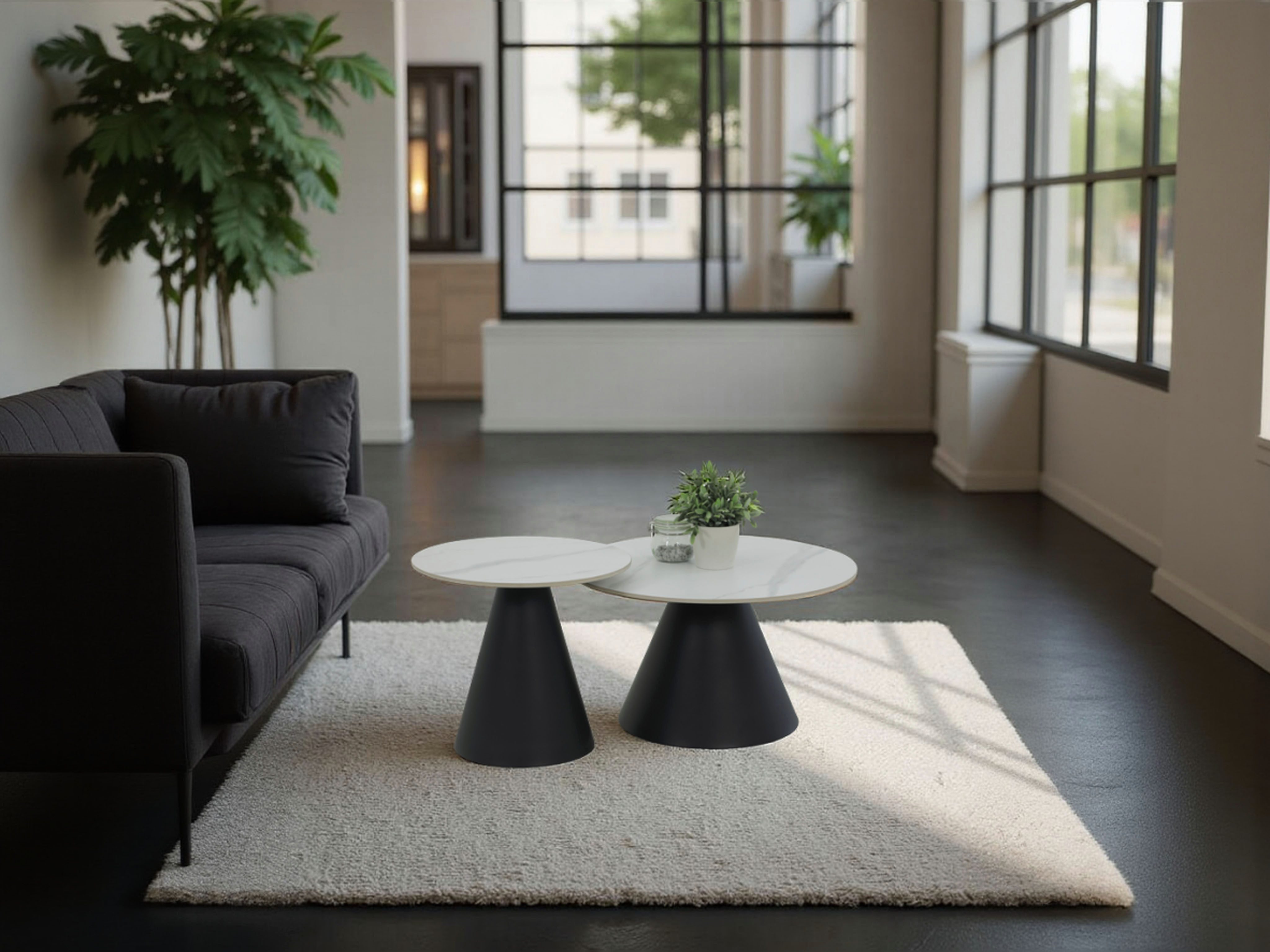 HELA Couchtisch DUSTIN (Set, 2-St), 2er Set Couchtisch, rund, Sintered Ston günstig online kaufen