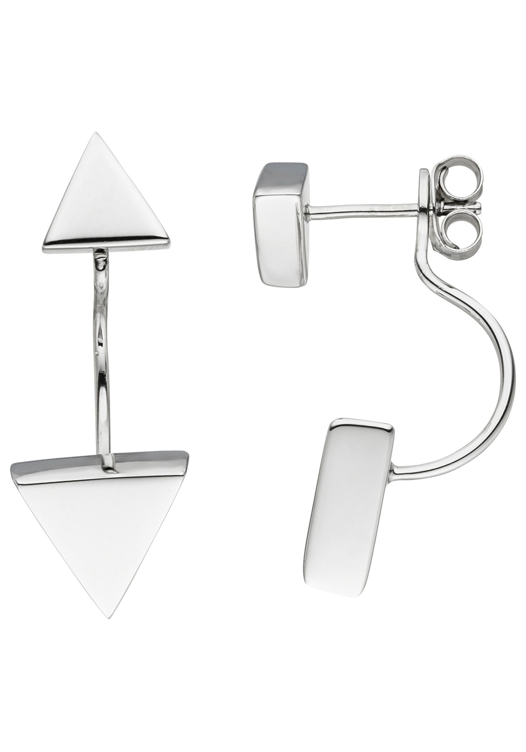 JOBO Paar Ohrhänger Ohrringe Dreieck dreieckig 29 mm, 925 Silber rhodiniert