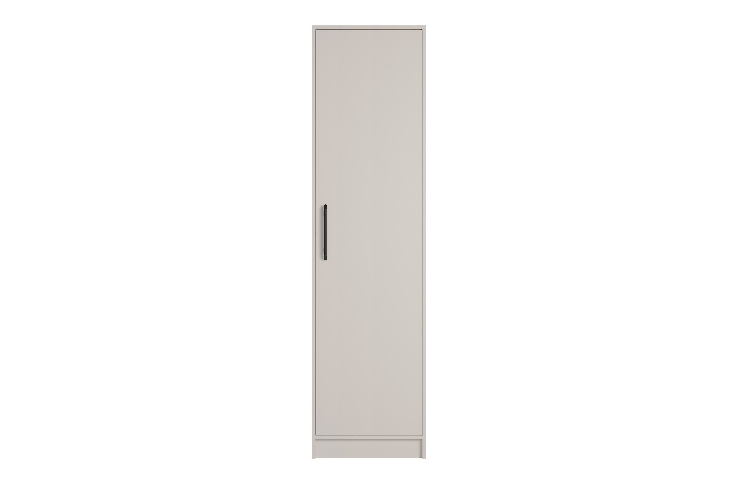 Deine Möbel 24 Kleiderschrank SAM SR5 1-türig mit Fächern, Farbe: Cashmere, mit Aufsatz optional (Set, 2-St., mit Stauraum) Drehtürenschrank 50 cm breit für Schlafzimmer Flur Garderobe
