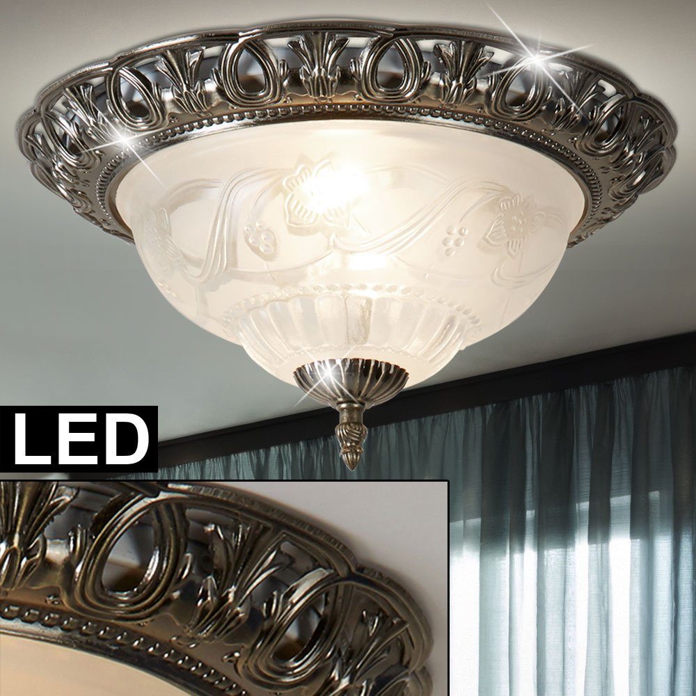 Etc Shop Deckenstrahler Landhaus Stil Decken Beleuchtung Lampe Glas Leuchte Antik Blumen Dekor Im Set Inkl Led Leuchtmittel Online Kaufen Otto