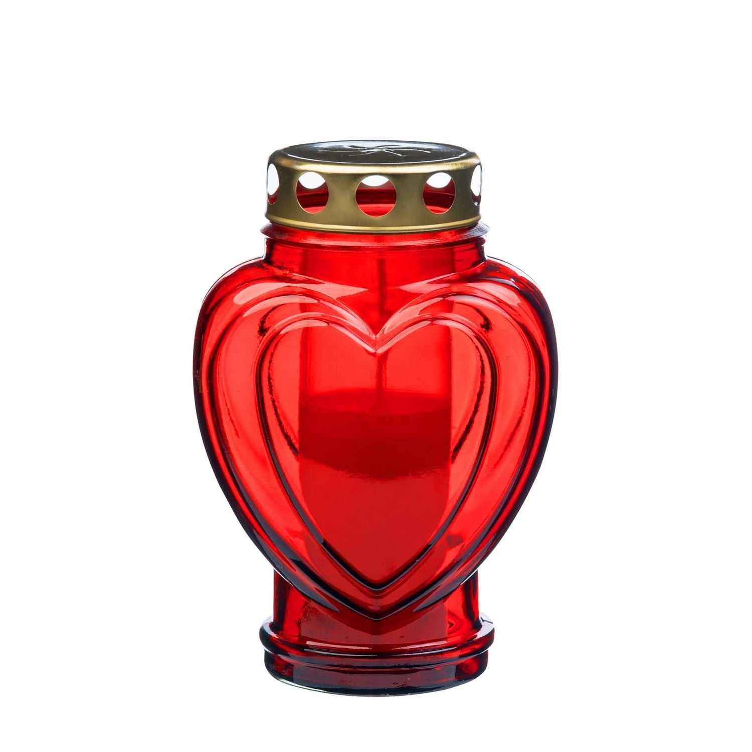 Glofrex S.C. Grabkerze Grablicht-Glas mit Kerze - rot - Höhe 17 cm - Brennd günstig online kaufen