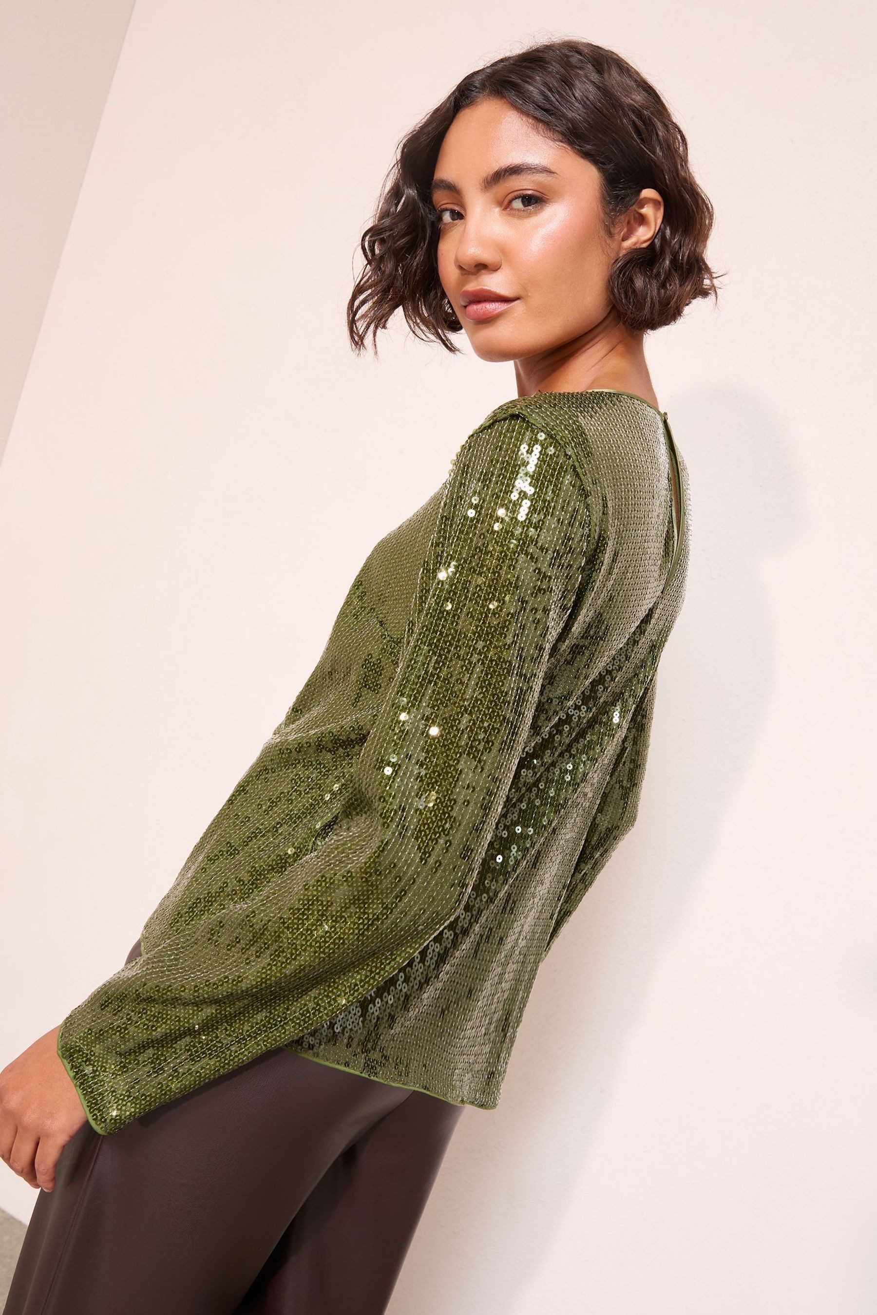 Friends Like These Paillettenshirt Friends Like These Langärmelige Paillettenbluse (1-tlg)