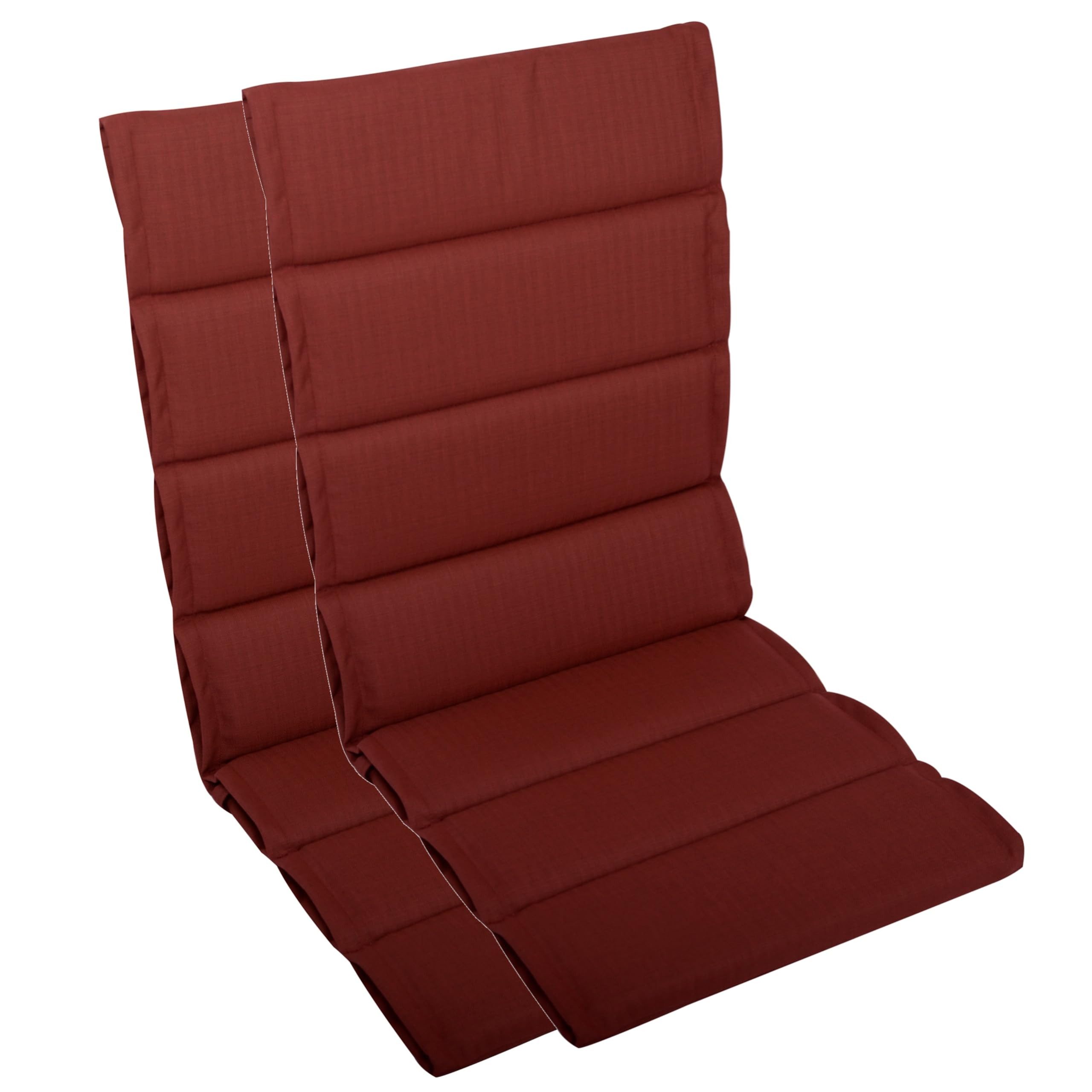LILENO HOME Hochlehnerauflage bequeme Sitzauflage für Gartenmöbel, Stuhlkissen für Klappstühle, (2 St., 2er Set), 2er Set Polsterauflage in Rot, Sitzpolster waschbar