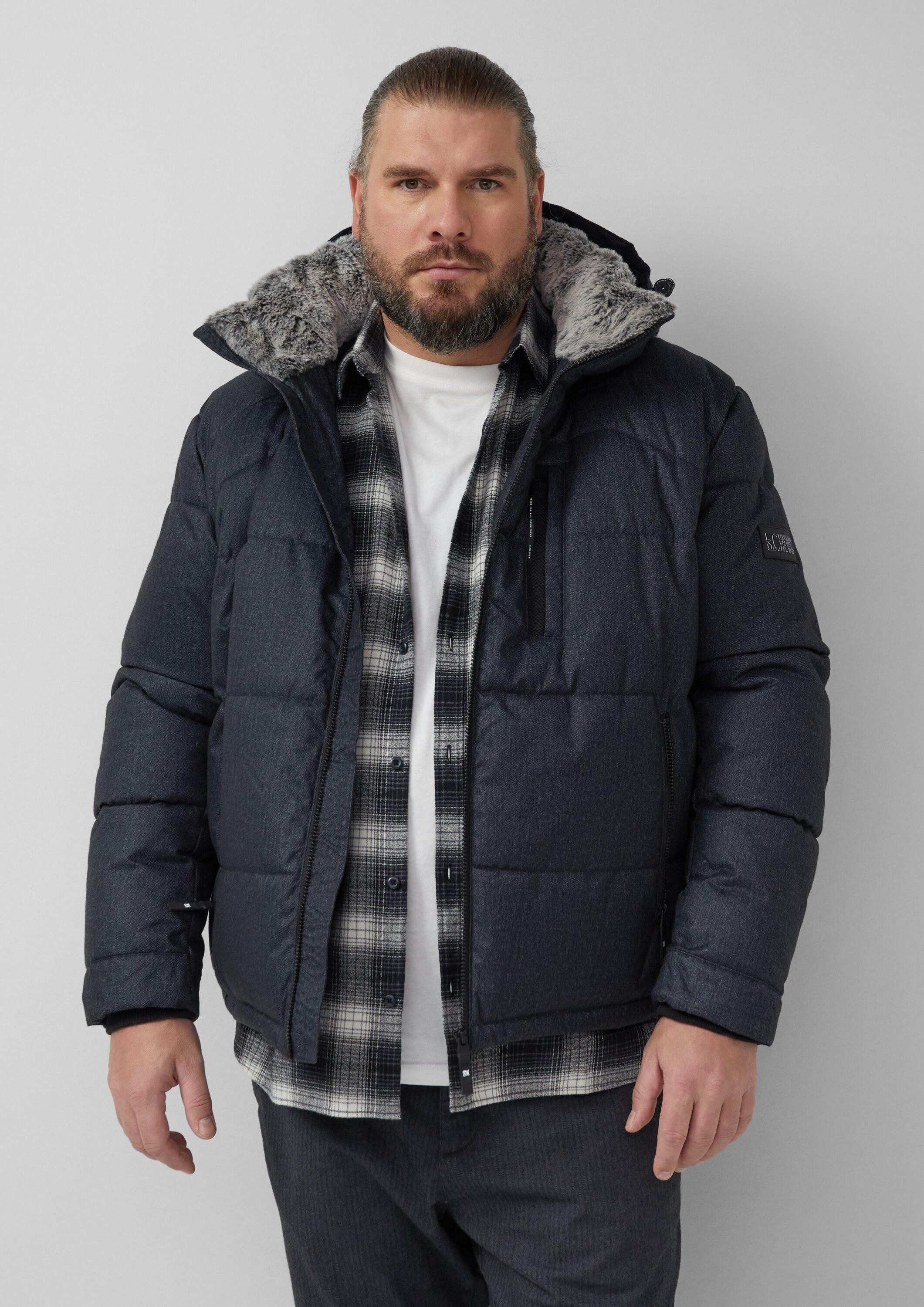 s.Oliver Winterjacke Outdoor-Jacke Melierte Pufferjacke mit abnehmbarem Kun günstig online kaufen