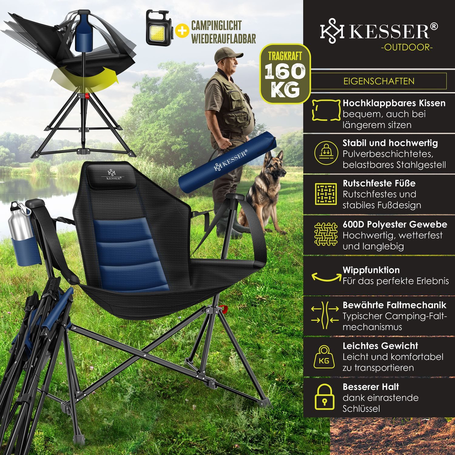 KESSER Campingstuhl, faltbar bis 160 kg günstig online kaufen