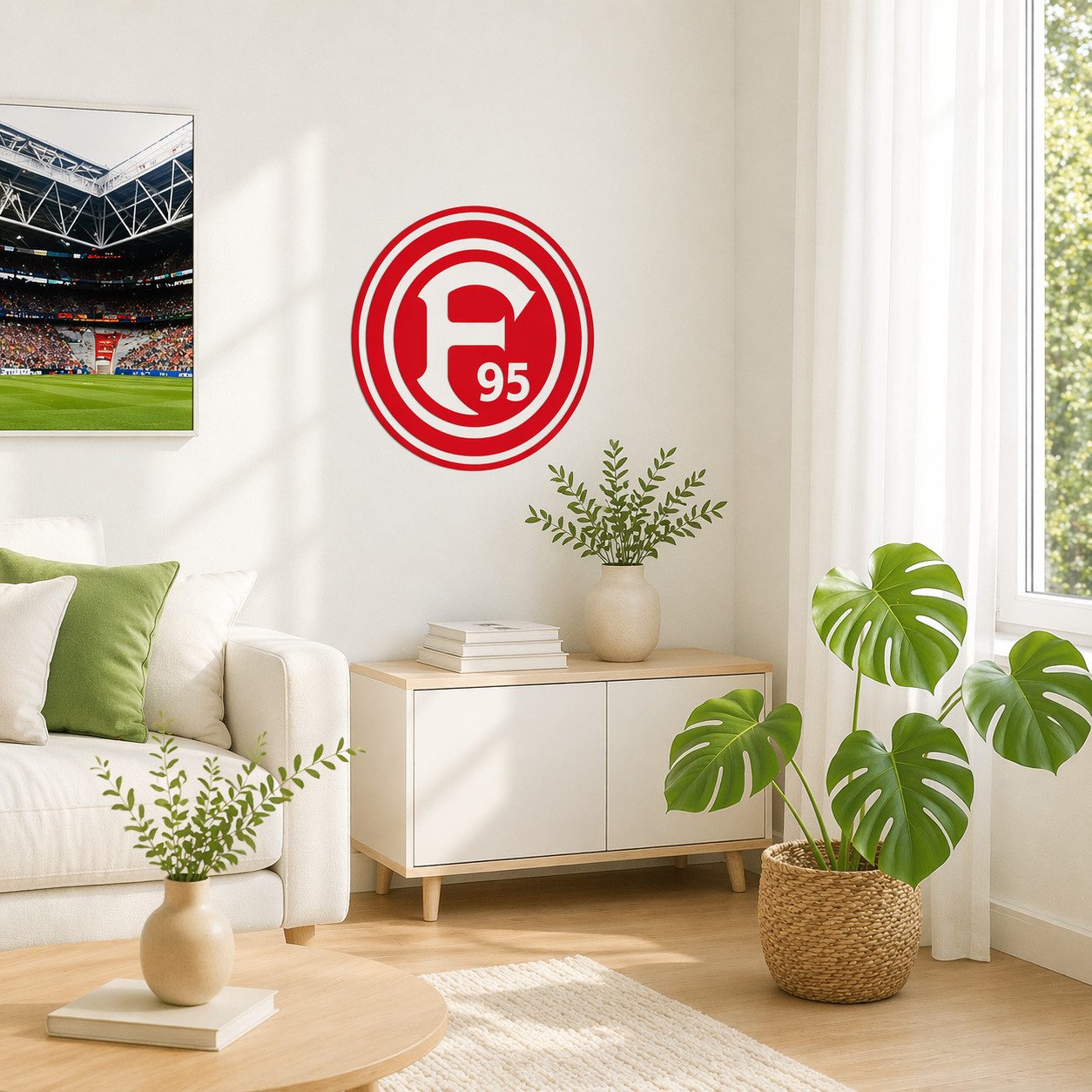 Fortuna Düsseldorf Wandtattoo Fußball Wandsticker Fortuna Düsseldorf Logo F95 Fanartikel Aufkleber, Wandbild selbstklebend, entfernbar