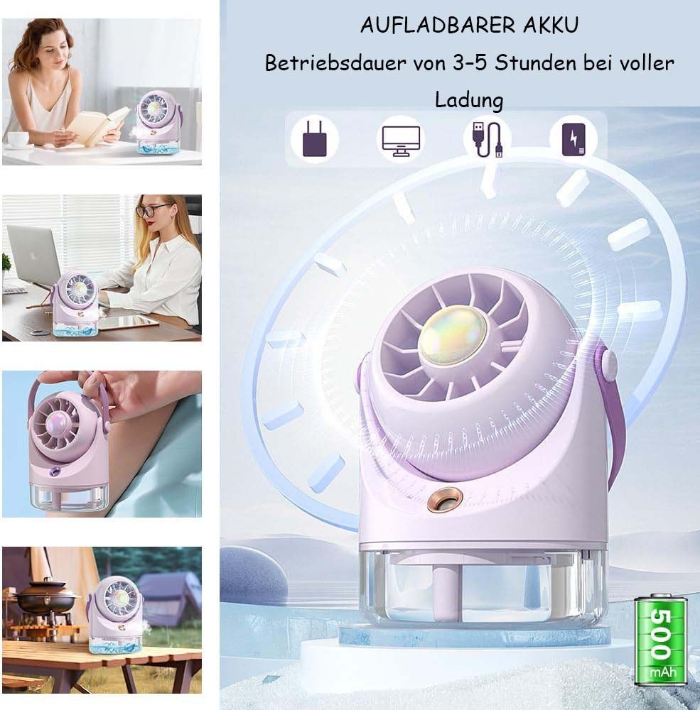 Bomiclss Handventilator Tragbarer Klimaanlagen-Ventilator mit 3 Geschwindigkeiten