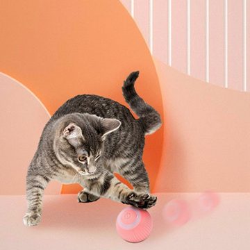 Welikera Tier-Intelligenzspielzeug Interaktives Katzenspielzeug Ball, mit LED Licht, USB,4.3cm