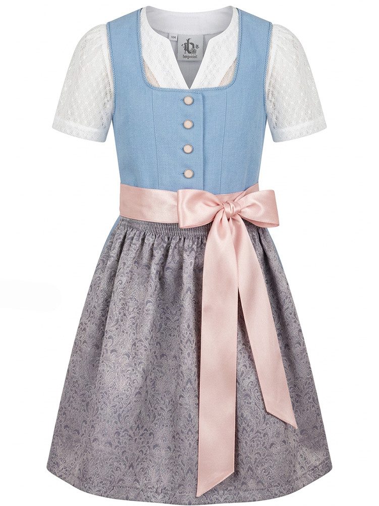 Bergweiss Trachten Dirndl Kinderdirndl 2485 blau/rosa