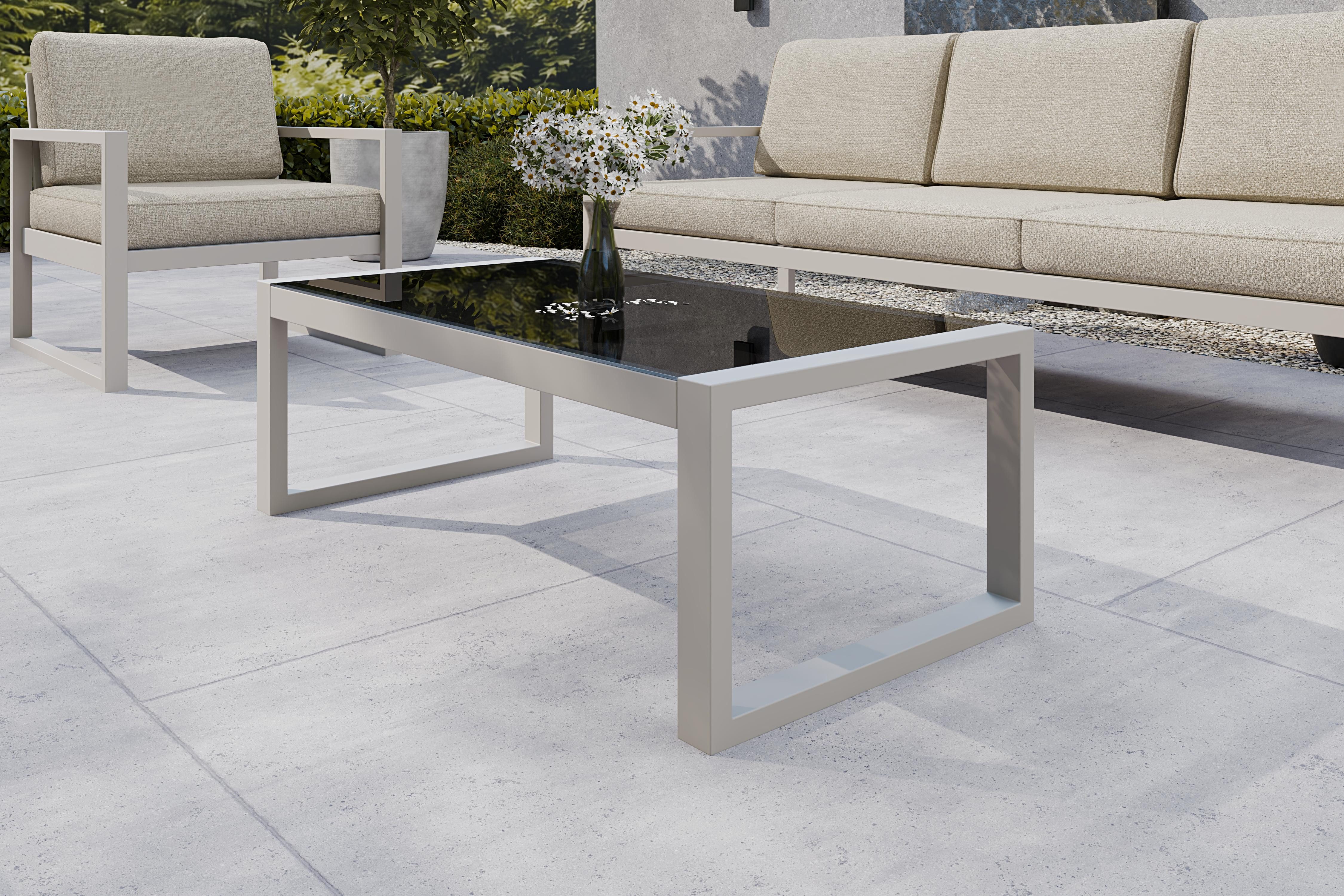Design Möbel Gartentisch SOLAR Garten-Couchtisch 110 × 55 cm