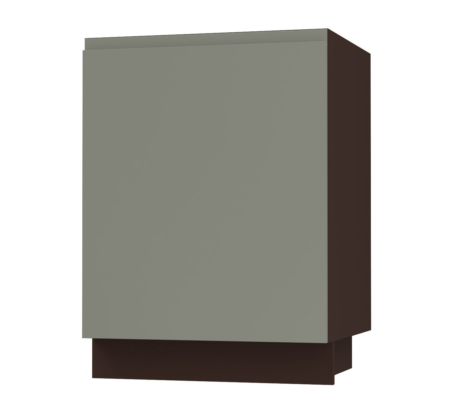 Feldmann-Wohnen Spülenunterschrank Avellino (D1ZM/60, Spülenunterschrank mit Schublade (Teilauszug), 1-St., moderne Optik, Acrylfronten, Griffmulden) 60x50x82cm grifflos lava - reed green Acryl (AV-D1ZM/60)