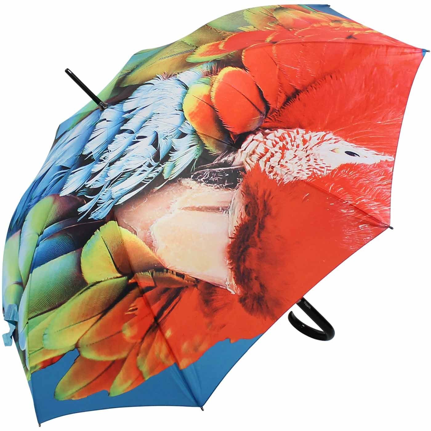 Griff modern formschönem edler doppler® Langregenschirm Regenschirm mit Druck mit auffälliger Auf-Automatik Art,