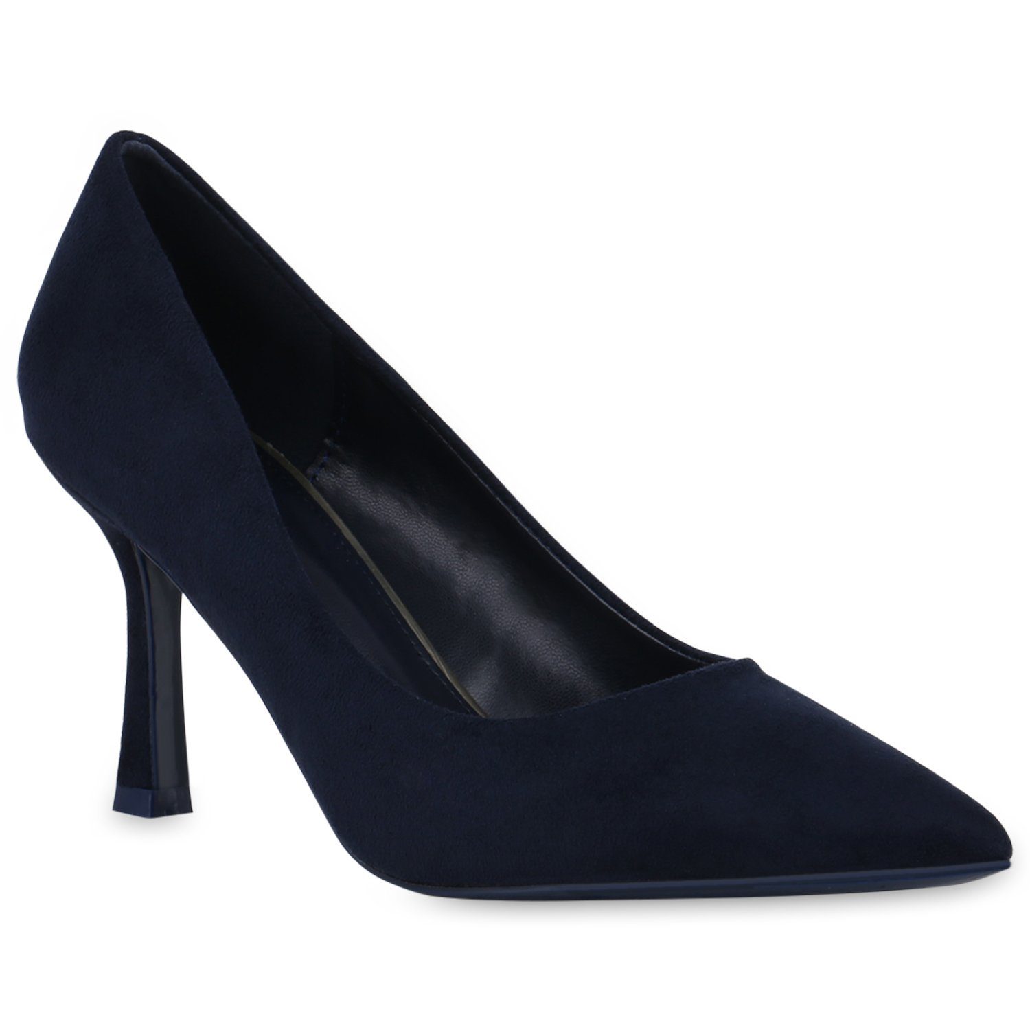 Velours Dunkelblau Schuhe Pumps VAN HILL 840666