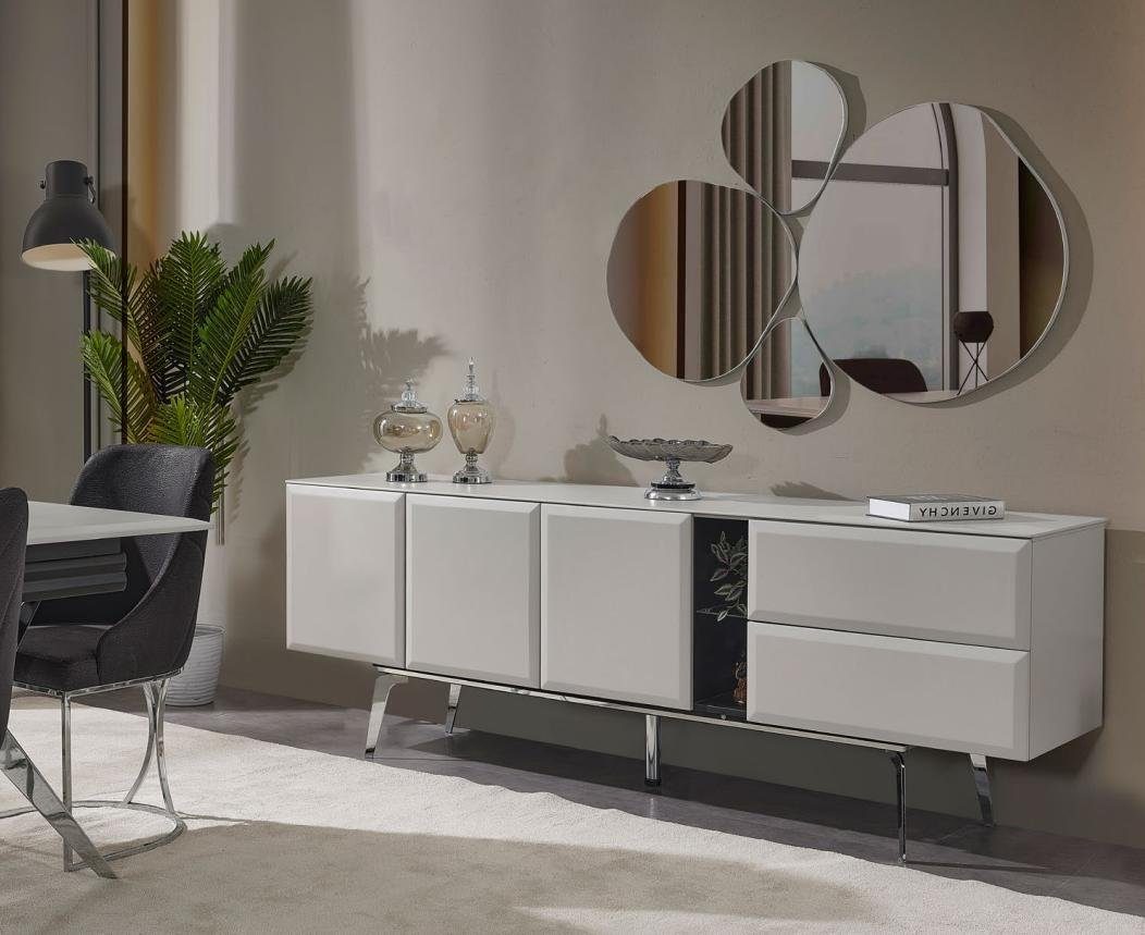 JVmoebel Sideboard, Sideboard mit Spiegel Kommode Weiß Konsoletisch Tisch Modern