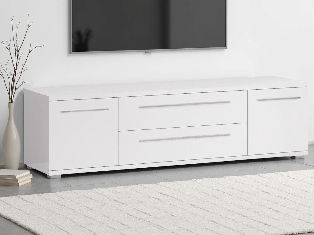 OTTO home Lowboard Piano TV-Kommode in Breite 165 oder 180 cm mit Soft-Close-Funktion, Hochglanz UV-lackiert, Br 180 cm mit versch. Tür- und Schubkastenmaße