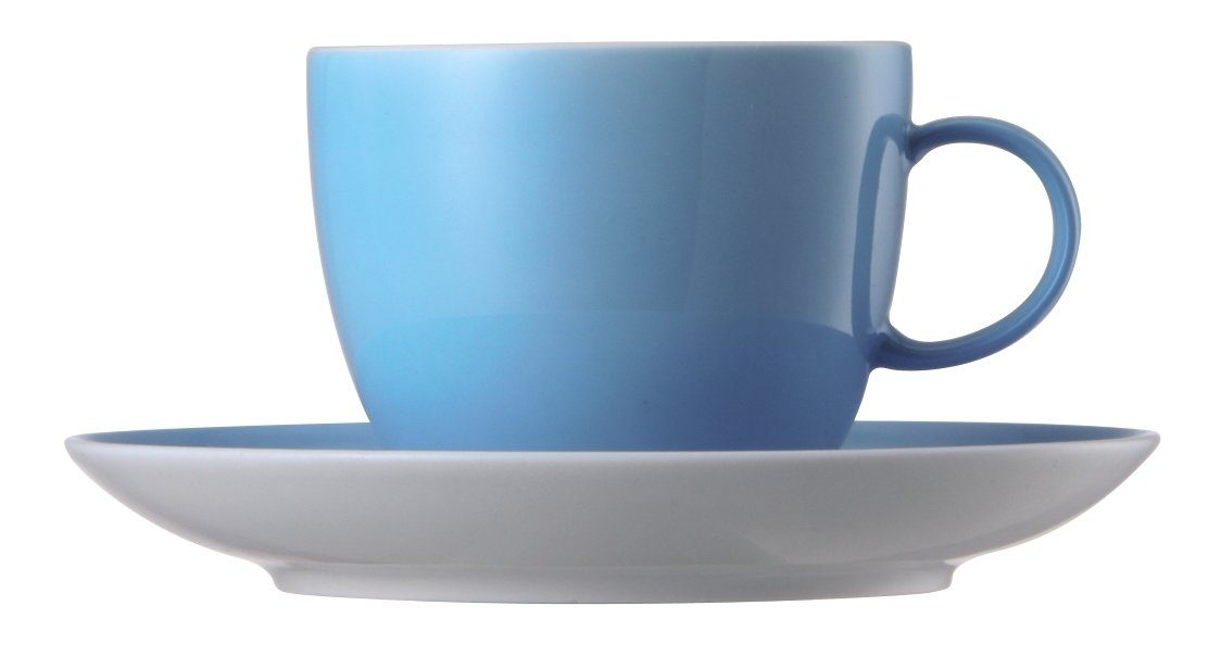 Thomas Porzellan Tasse Sunny Day Waterblue Kaffeetasse 2tlg., Porzellan