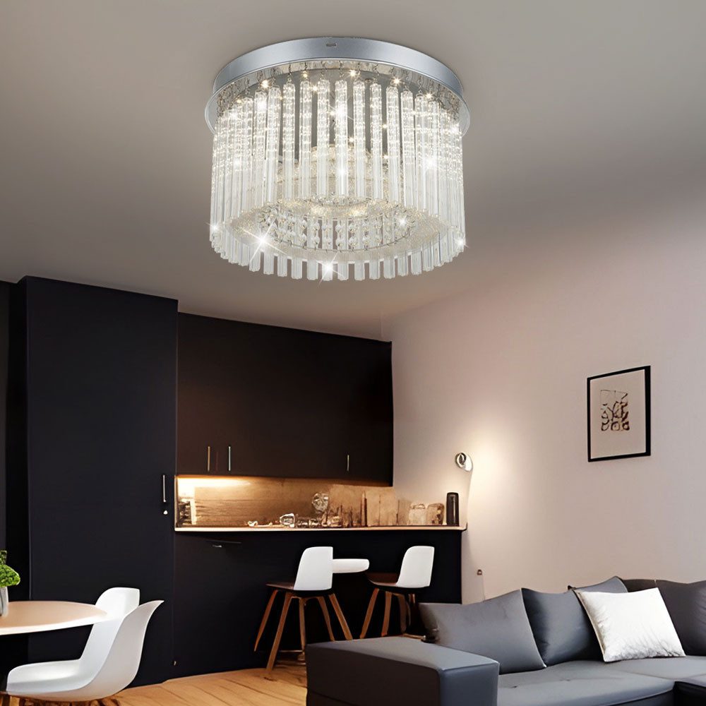 Globo LED Deckenleuchte, LED-Leuchtmittel fest verbaut, Neutralweiß, Deckenleuchte Deckenlampe Wohnzimmerleuchte Glasstäbe