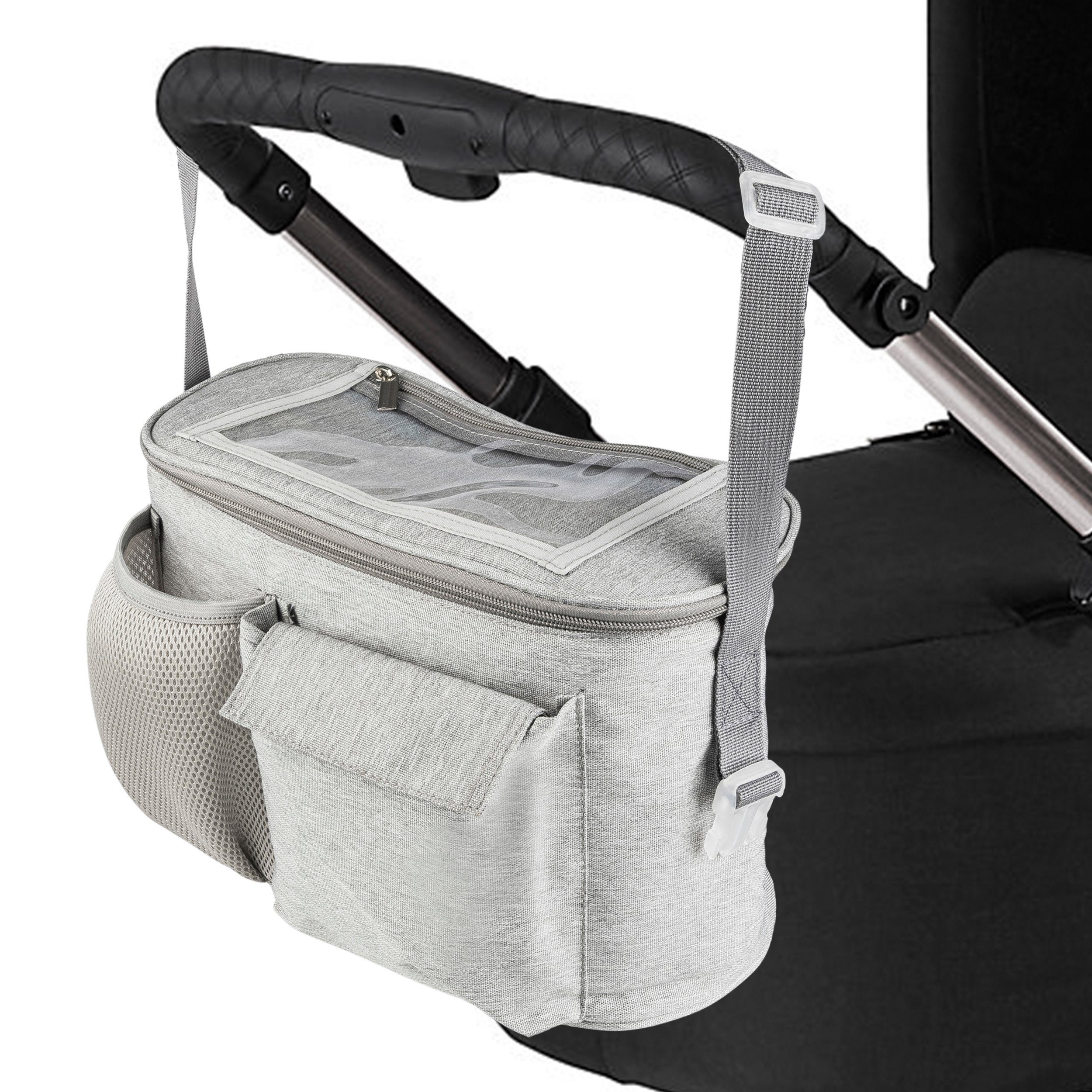 Kinderwagen-Tasche Kinderwagen Organizer, grau oder schwarz, Kinderwagentasche