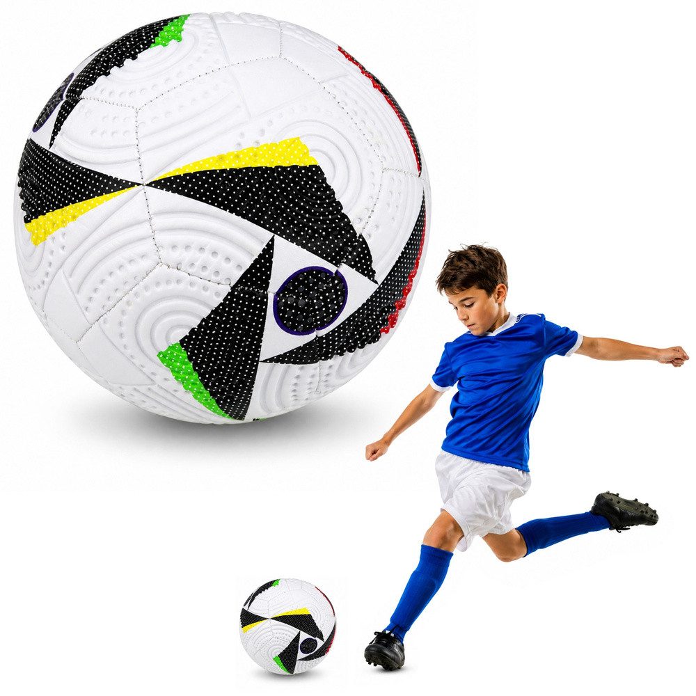 LEAN TOYS Fußball Trainingsball Spielball Freizeitball (Spar-Set, 1-St., Ø 22 cm robust), Größe 5, Ø 22 cm, Synthetik, rasentauglich