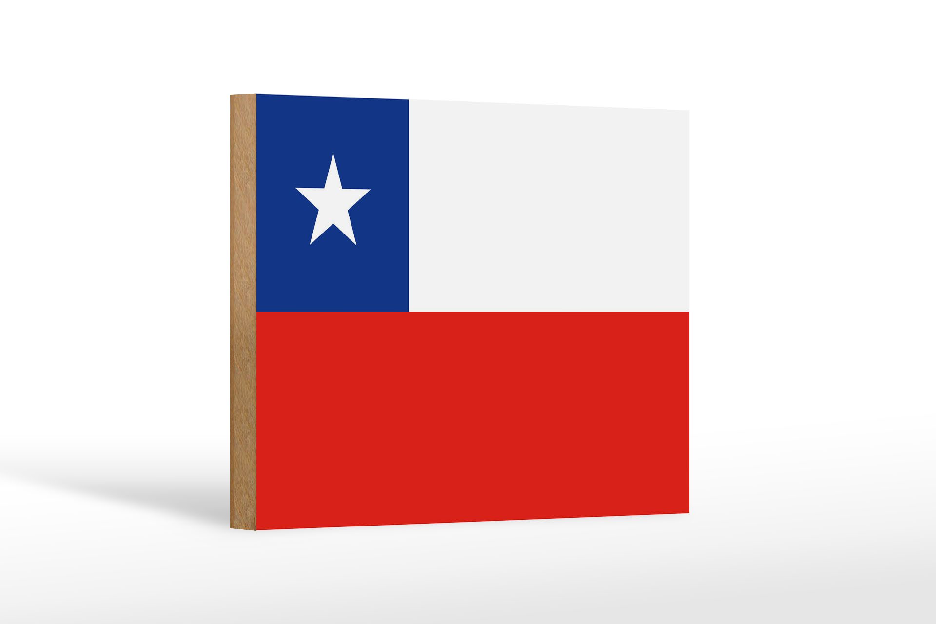 Femer GmbH Holzbild Flagge Chiles 18x12 cm Flag of Chile, Flaggen (1 St), Glatte Holzfaserplatte (MDF), vorn beschichtet