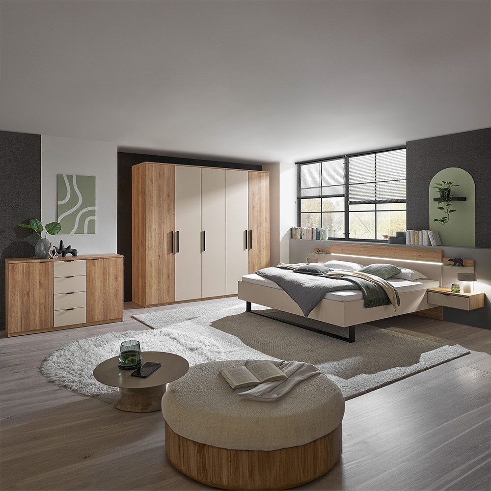 Lomadox Schlafzimmer-Set DAUSA-77, (Spar-Set, 3-tlg., Bettanlage Kleidersch günstig online kaufen