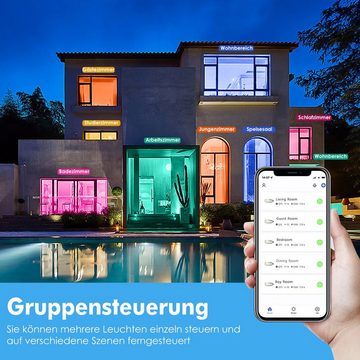 LETGOSPT Deckenleuchte 24W LED Deckenlampe mit Lautsprecher, RGB APP WIFI, LED fest integriert, mit Sternenhimmel-Effekt, für Badezimmer Schlafzimmer Wohnzimmer