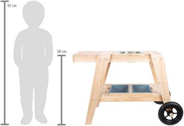 Small Foot Outdoor-Spielküche Matschküche kompakt Holz, Kunststoff, Metall