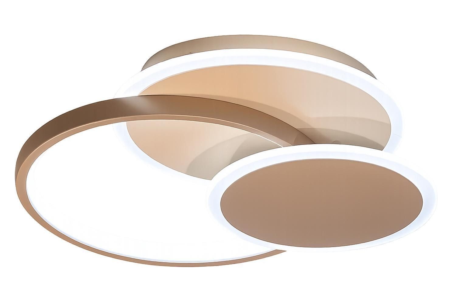 FISCHER & HONSEL LED Deckenleuchte TOMO, Greige, Metall, Anpassung der Farbtemperatur, Dimmfunktion, LED fest integriert, Extra-Warmweiß, Neutralweiß, mit Fernbedienung, B 39,5 x H 7 x T 40 cm
