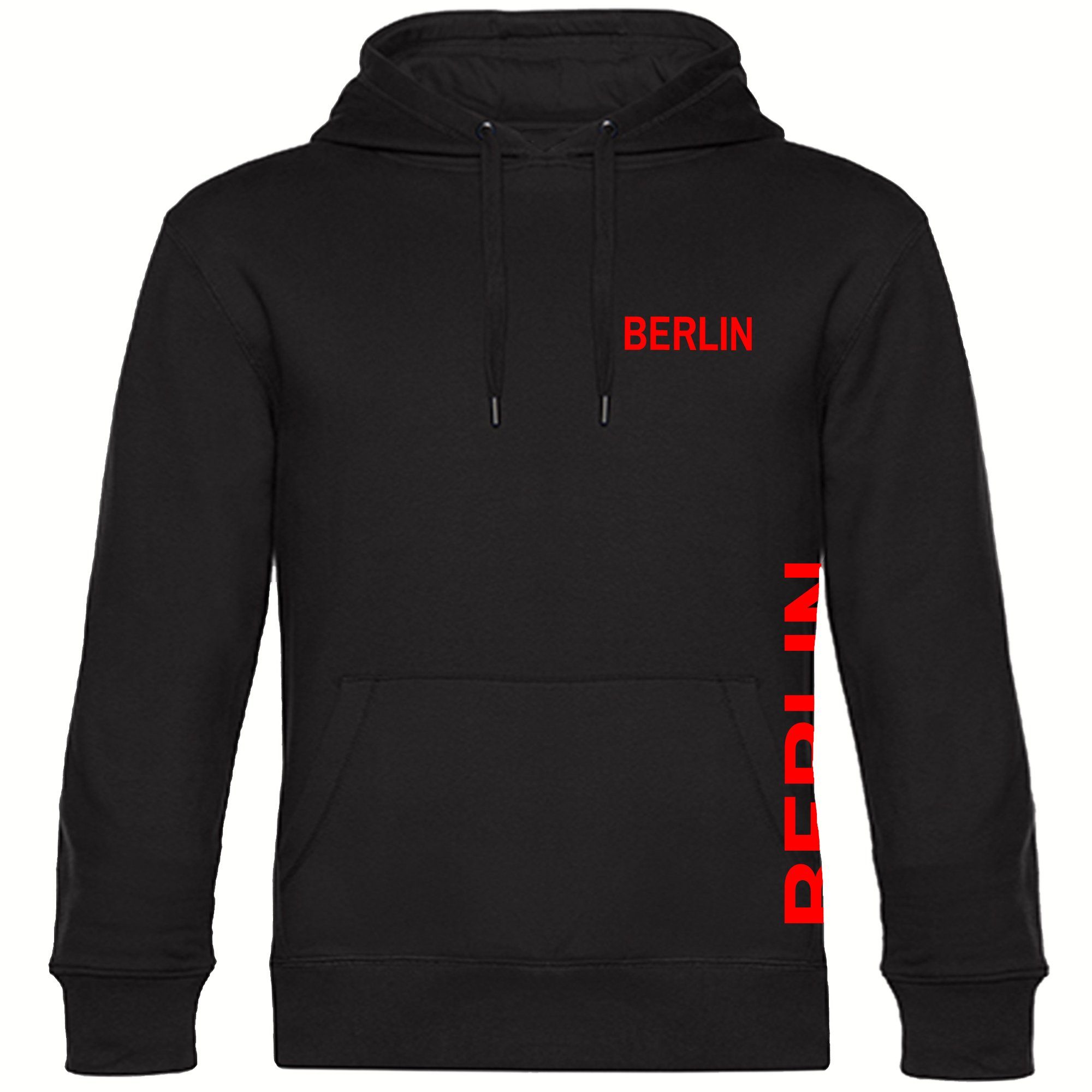 multifanshop Kapuzensweatshirt Berlin rot - Brust & Seite - Hoodie