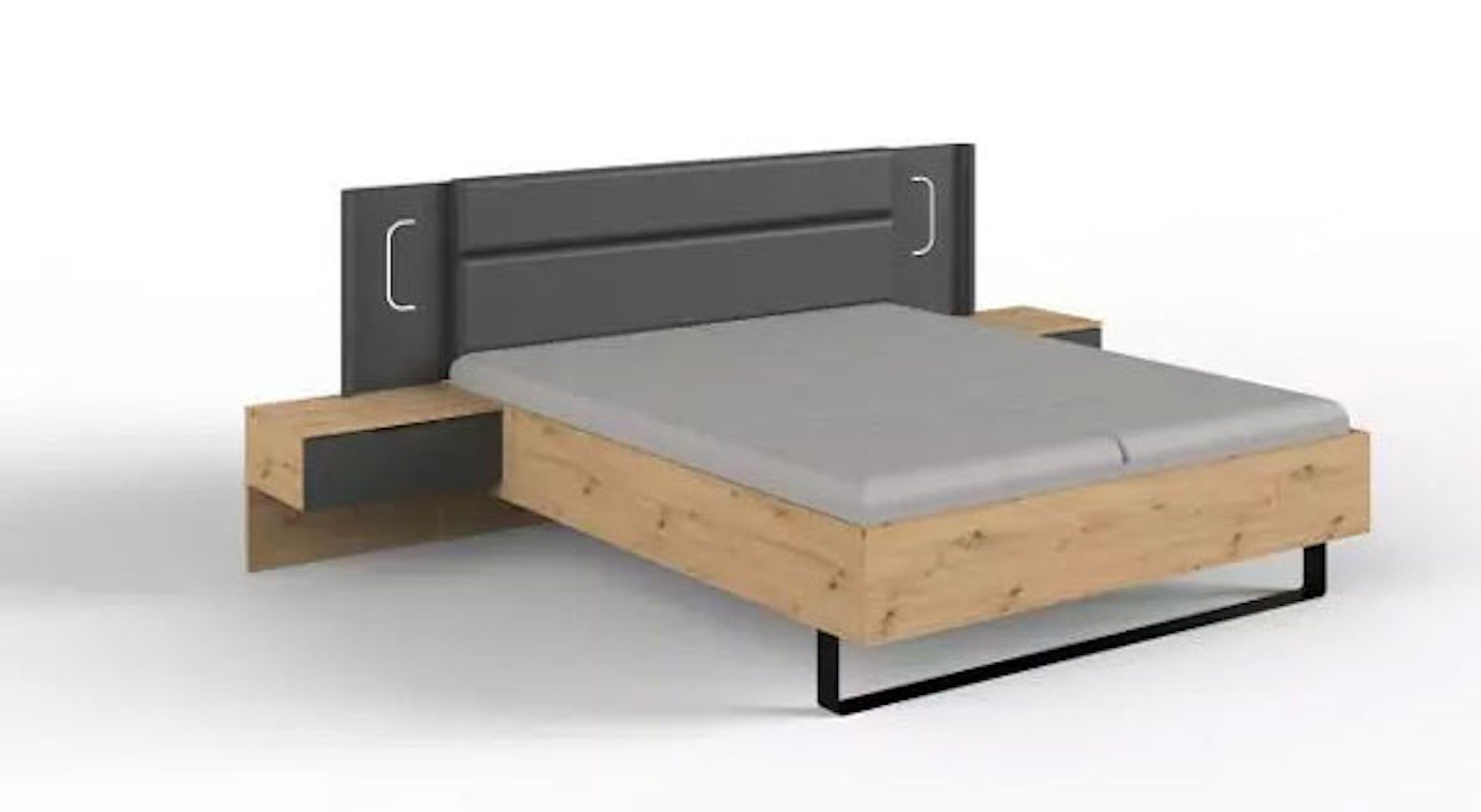Wimex Bettgestell Shanghai (Shanghai, 3-tlg., Bett), 180x200cm graphit artisan eiche