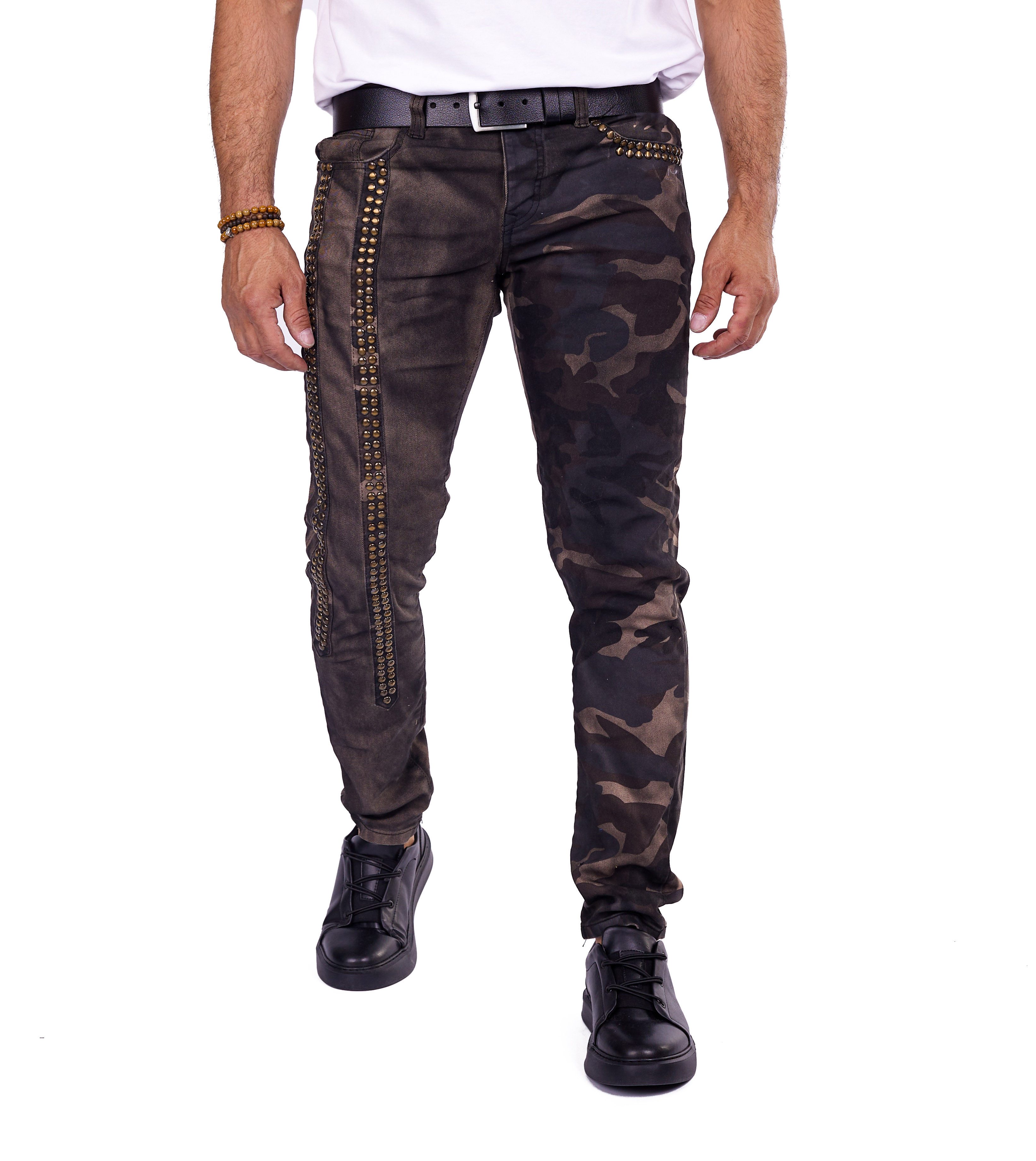 KINGZ Slim-fit-Jeans KINGZ Military Джинсы im Batik-Look Batik Waschung