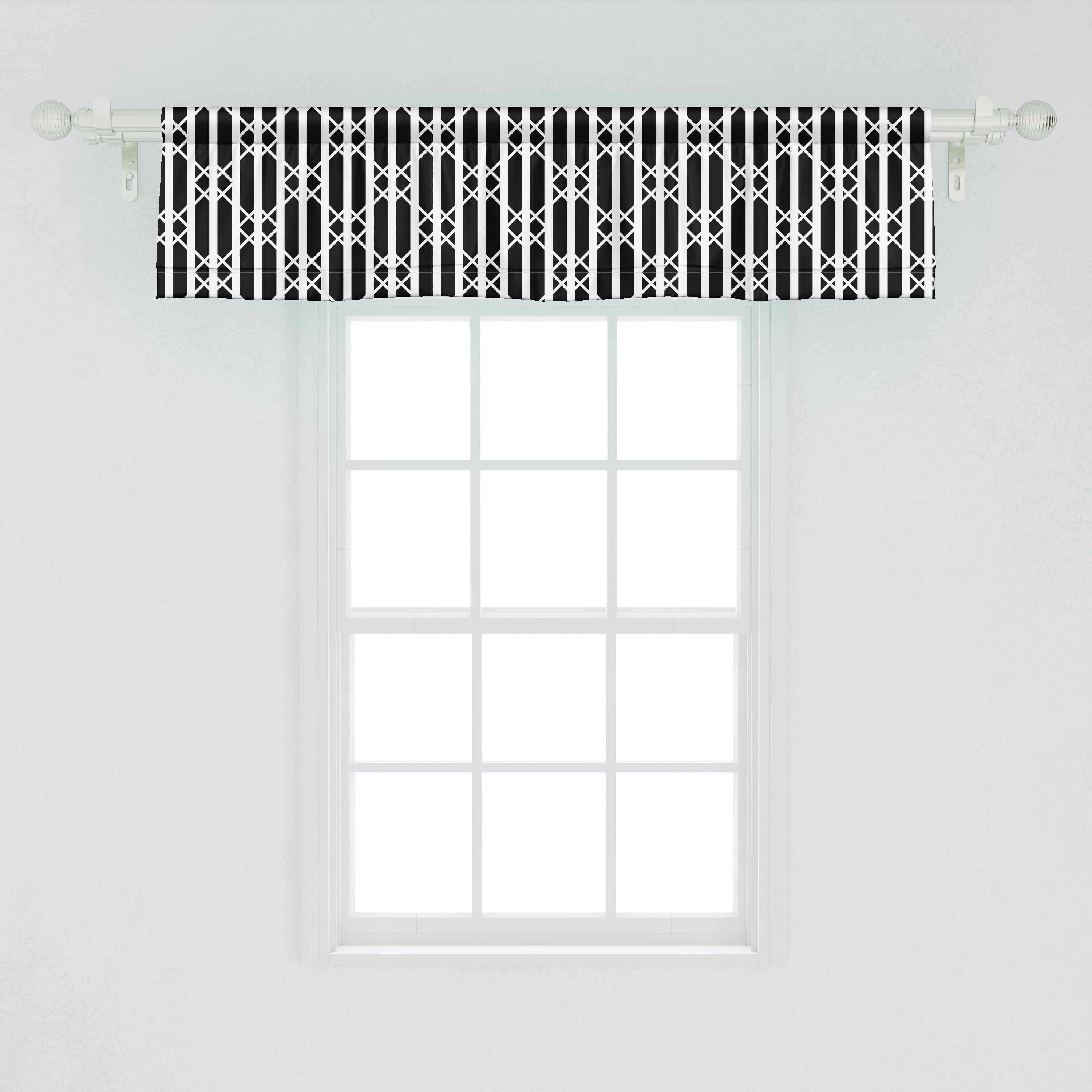 Microfaser, Abstrakt Gerade Vorhang Dekor Schlafzimmer Scheibengardine Abakuhaus, für Küche Volant mit Quadrate Stangentasche, Streifen