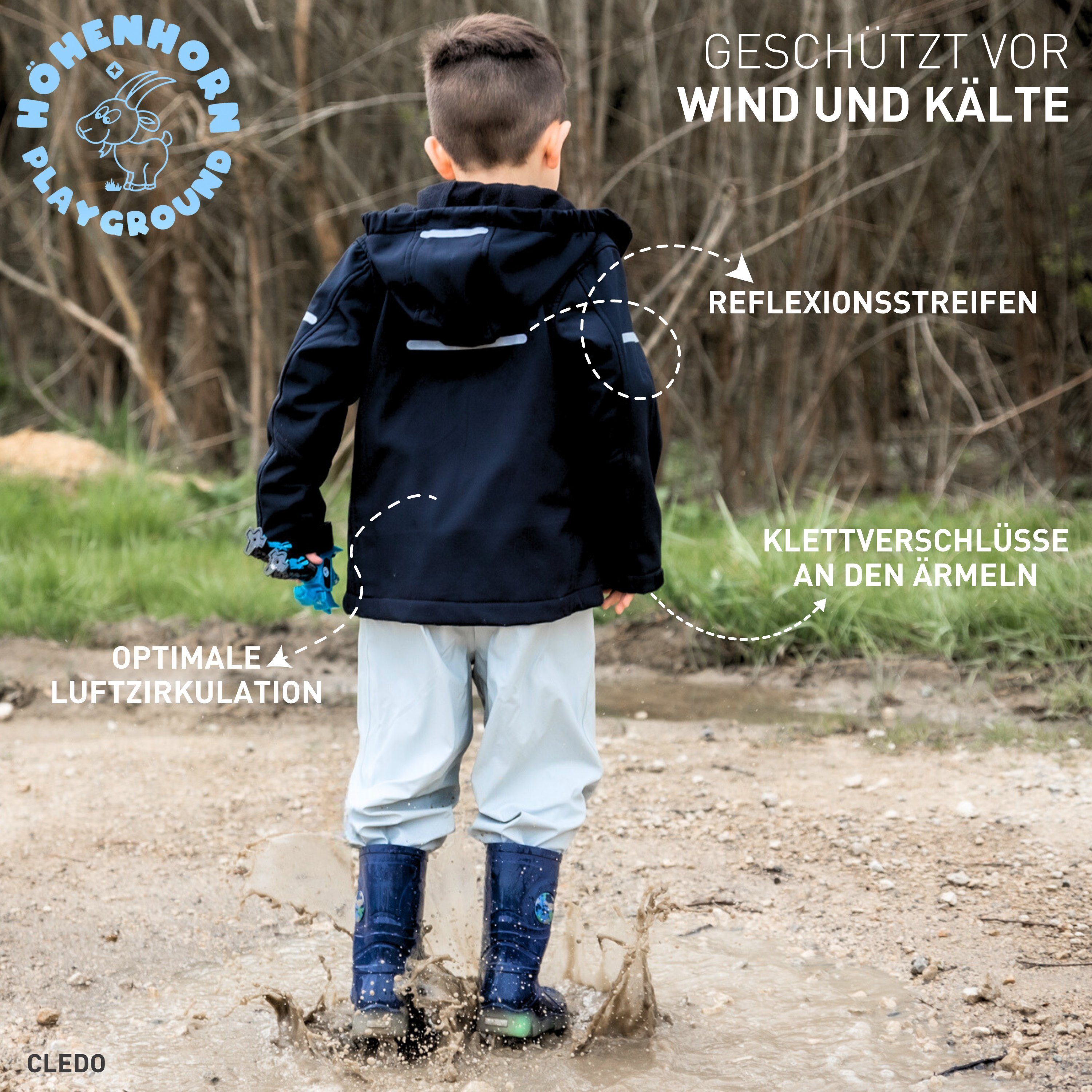 Höhenhorn Softshelljacke Cledo Kinder Jacke Kids für Jungen und Mädchen Übergangsjacke Outdoor Microfleece-Innenfutter, Atmungsaktiv, Wasserdicht