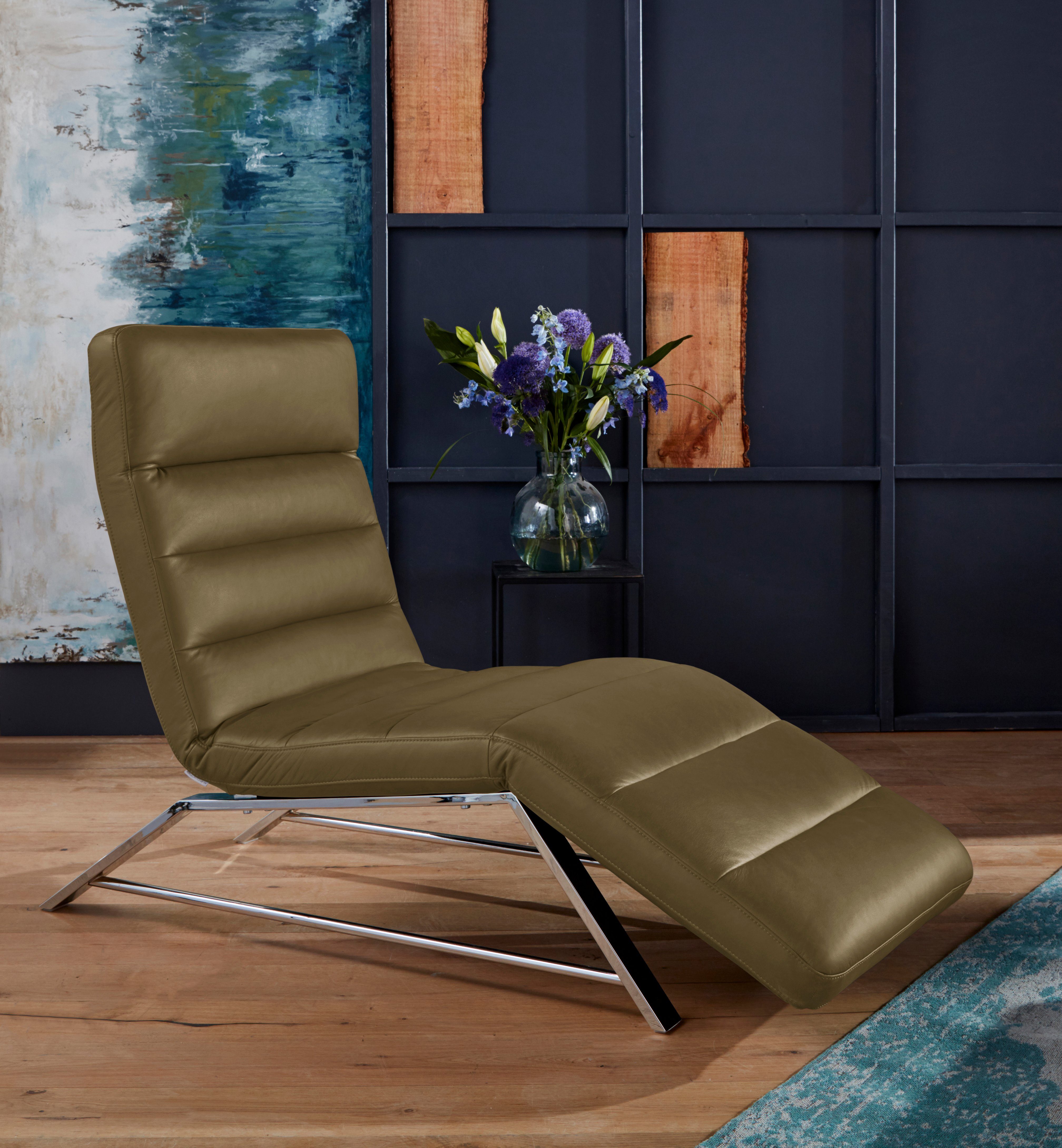 W.SCHILLIG Relaxliege daily dreams bequem und elegant, B/T 75/170cm, Funktionsliege wahlweise mit Motor, Gestell Chrom, Breite 75 cm