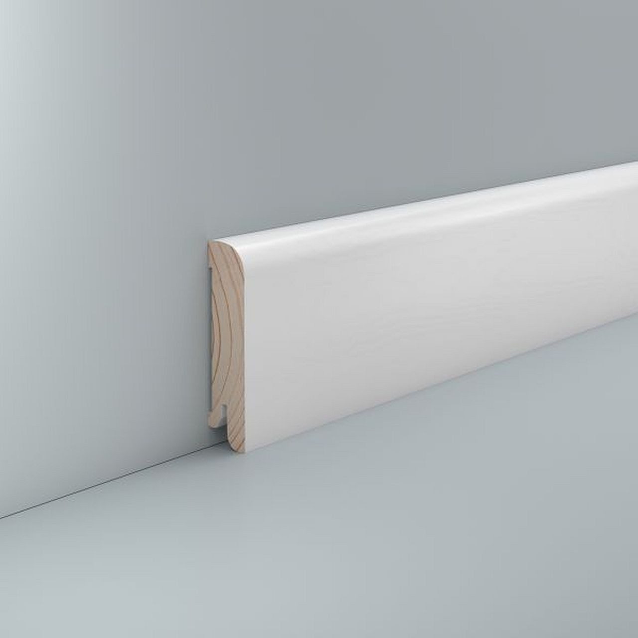 Südbrock Sockelleiste Sockelleiste 15 x 70 Holzkern mit Starkfolie RAL 9016 Fussleiste, L: 250 cm, H: 7 cm, 1-St.